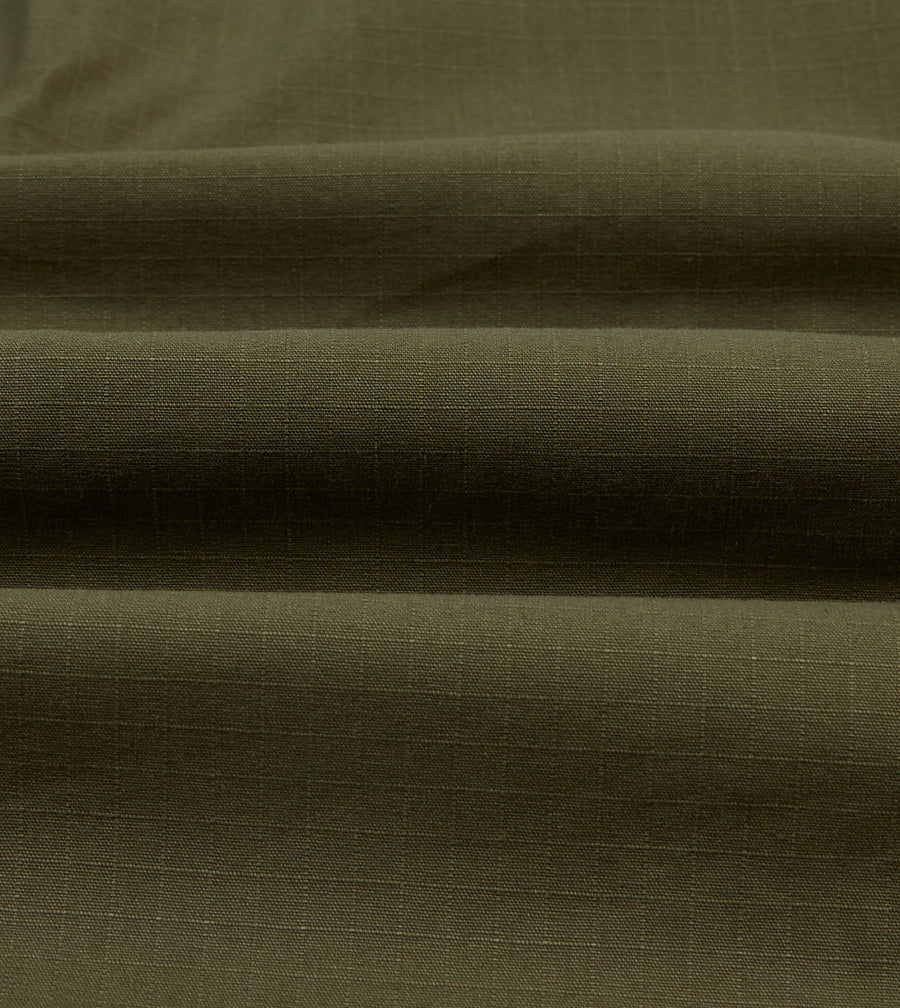 Olive Ripstop Cotton Work Shirt