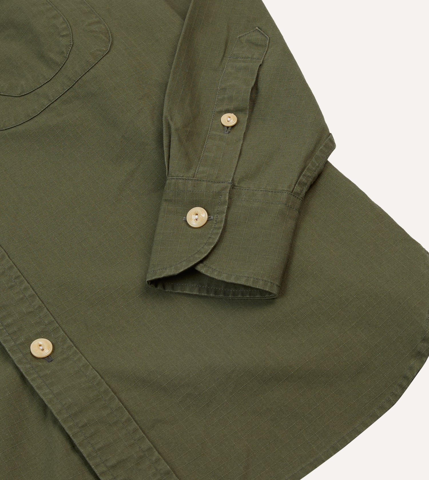 Olive Ripstop Cotton Work Shirt