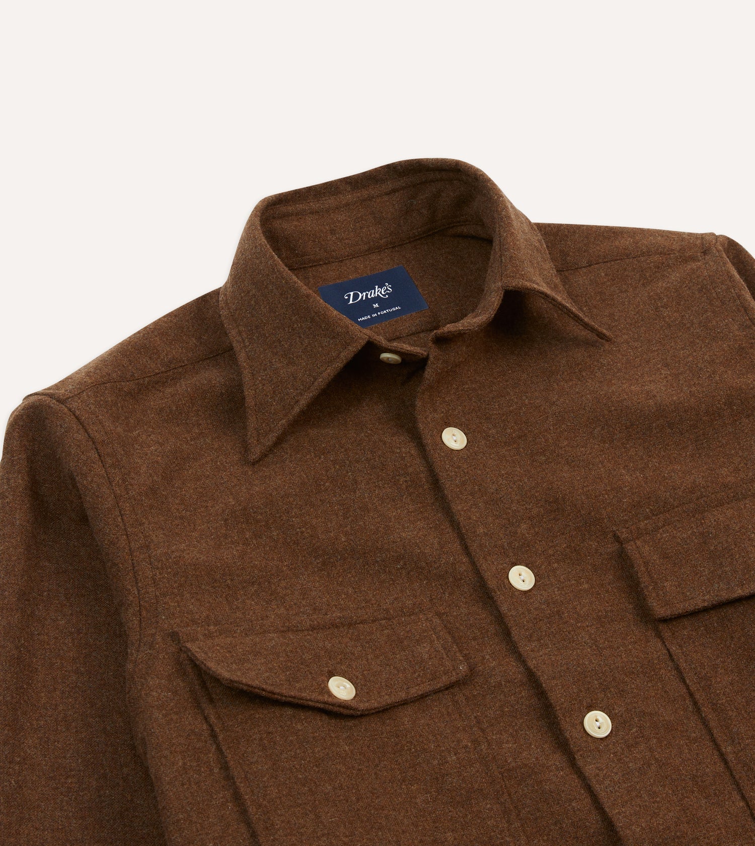 Brown Wool Two-Pocket Work Shirt