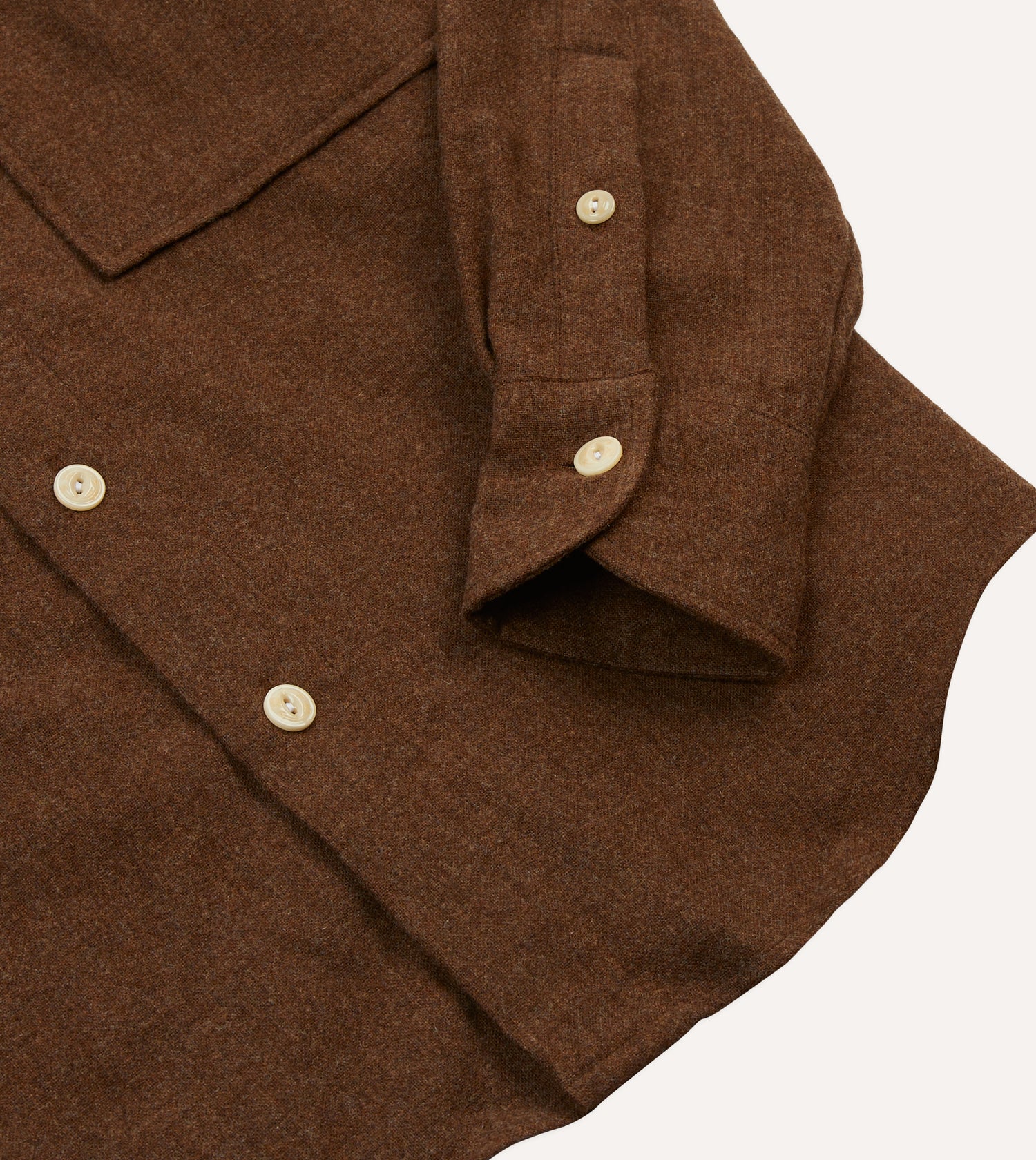 Brown Wool Two-Pocket Work Shirt