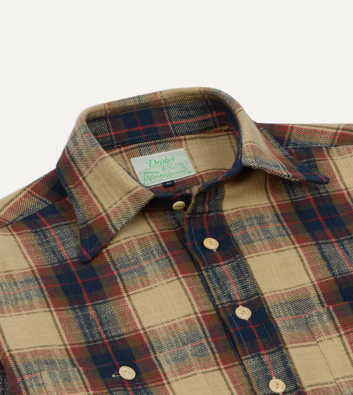 Drake's by A. Levine Check Brushed Cotton Two-Pocket Work Shirt