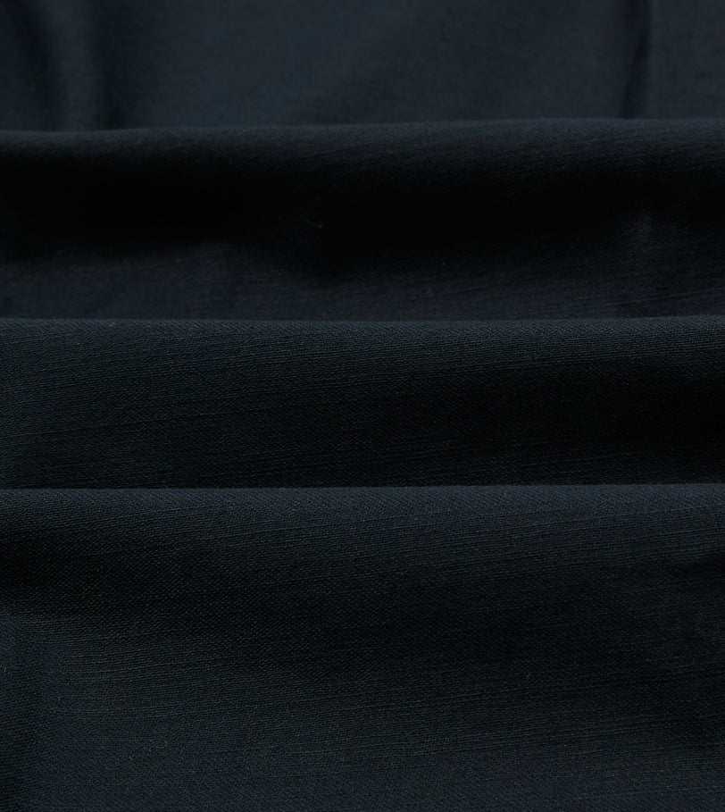 Navy Satin Cotton Popover Work Shirt