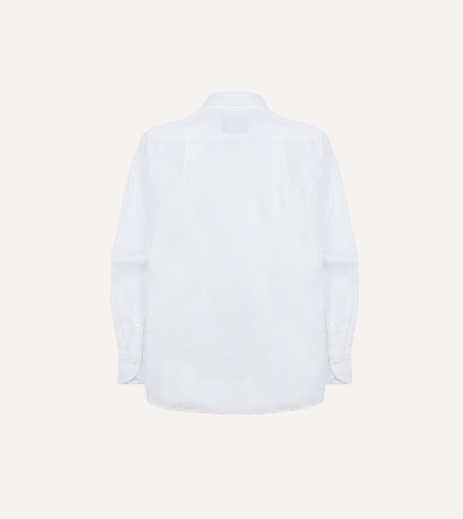 White Linen Spread Collar Shirt