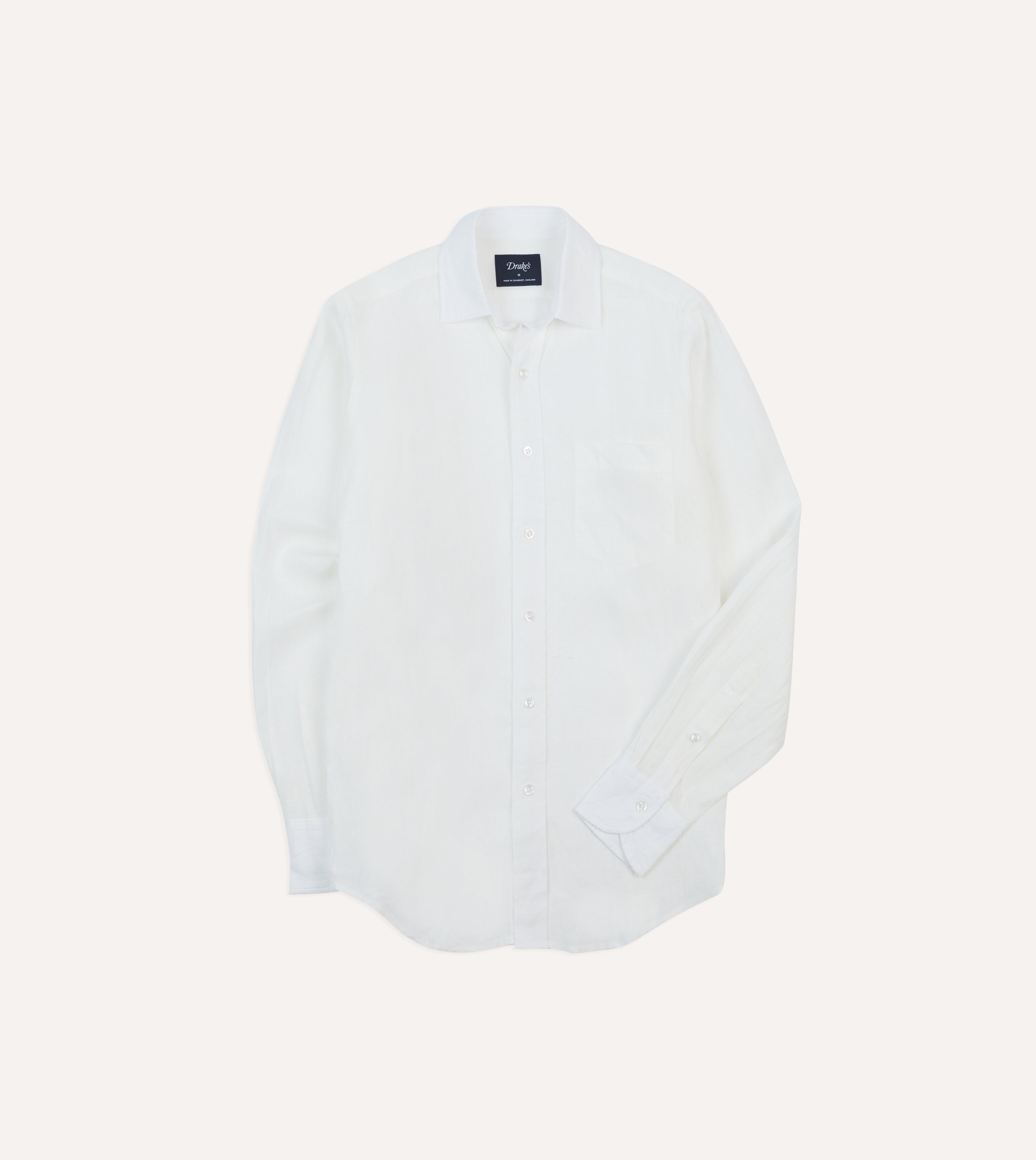 Ecru Linen Spread Collar Shirt Ecru Linen Spread Collar Shirt