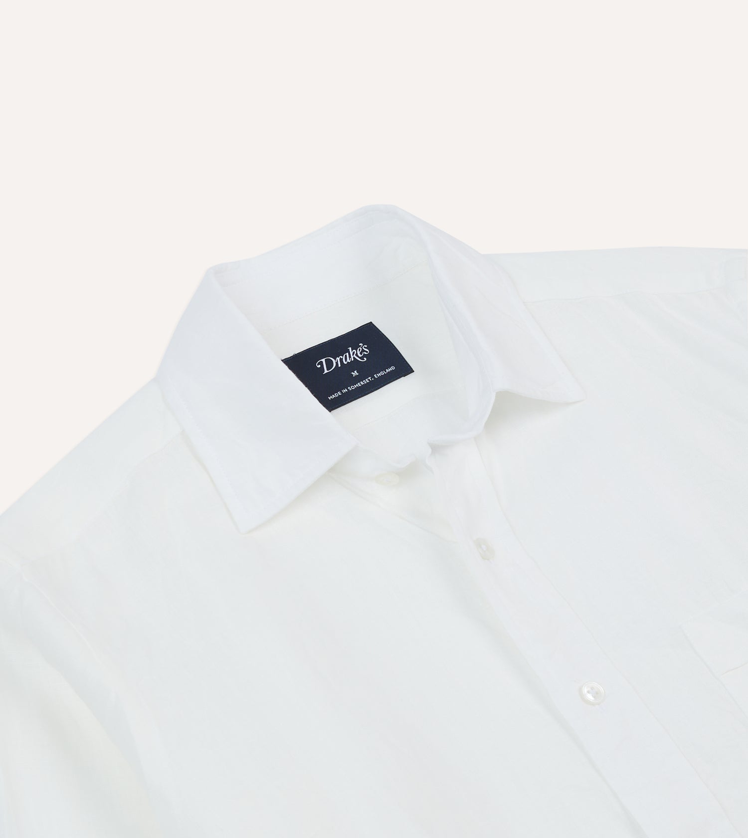 Ecru Linen Spread Collar Shirt Ecru Linen Spread Collar Shirt