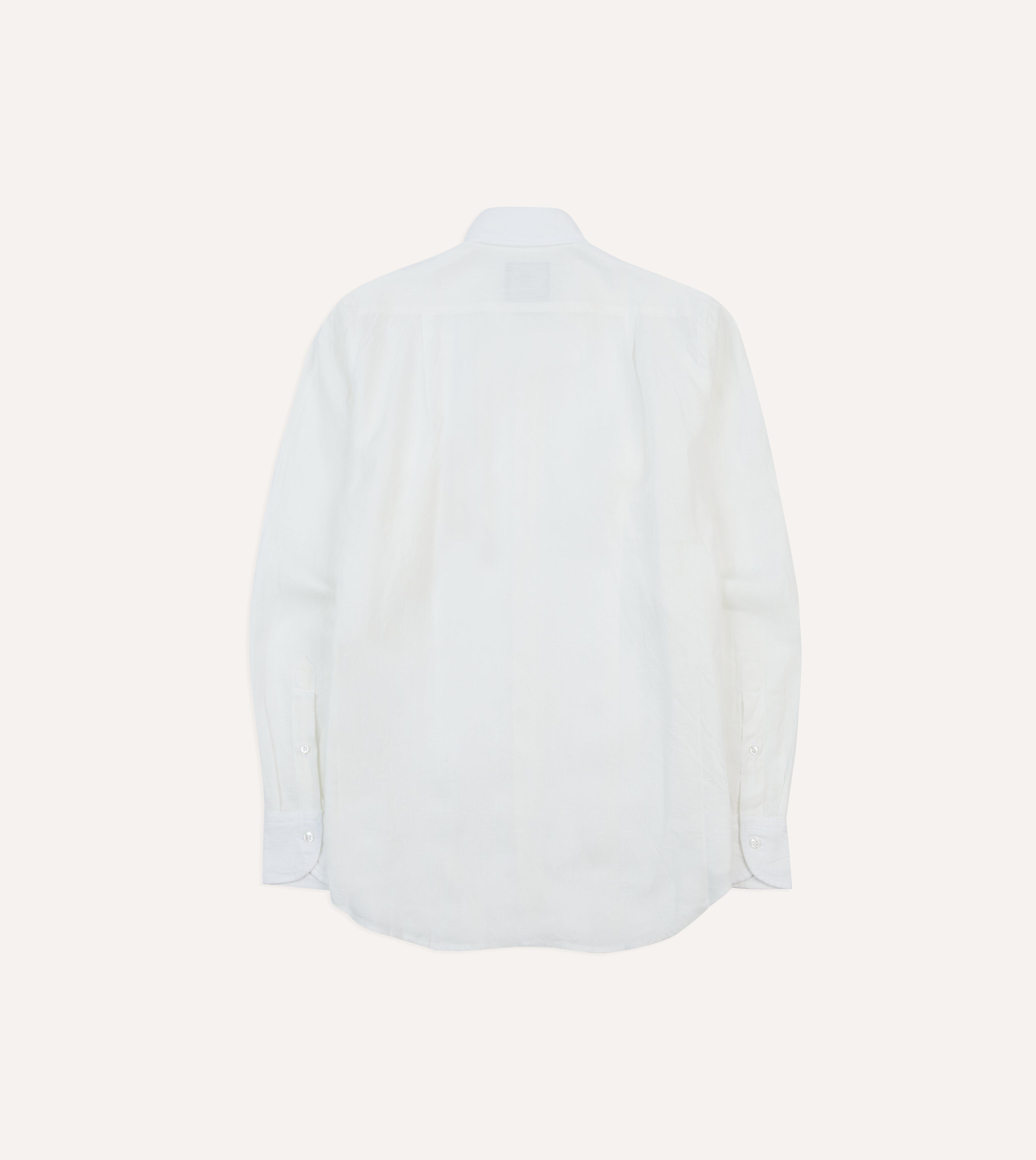 Ecru Linen Spread Collar Shirt