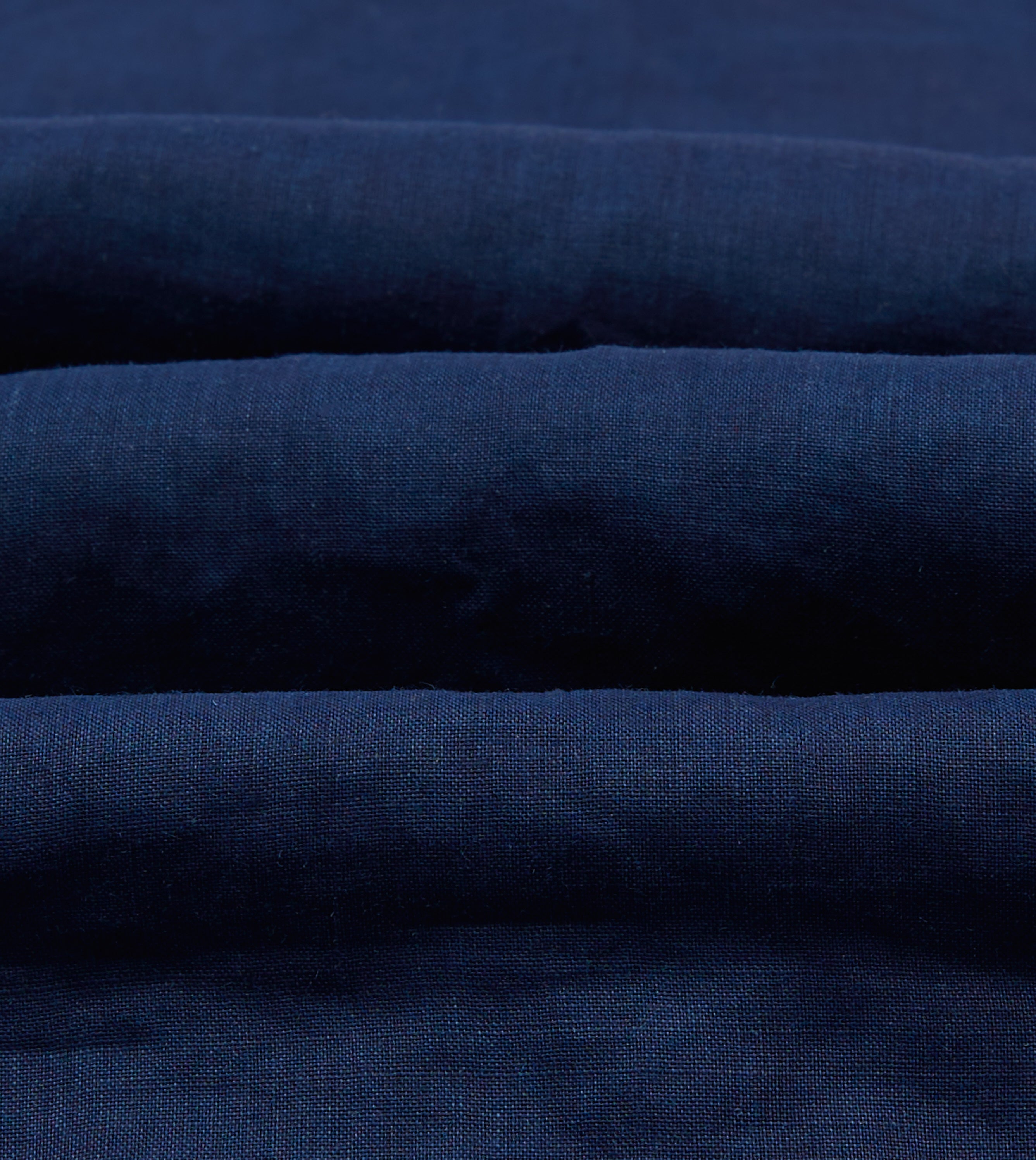 Indigo Ramie Camp Collar Short Sleeve Shirt