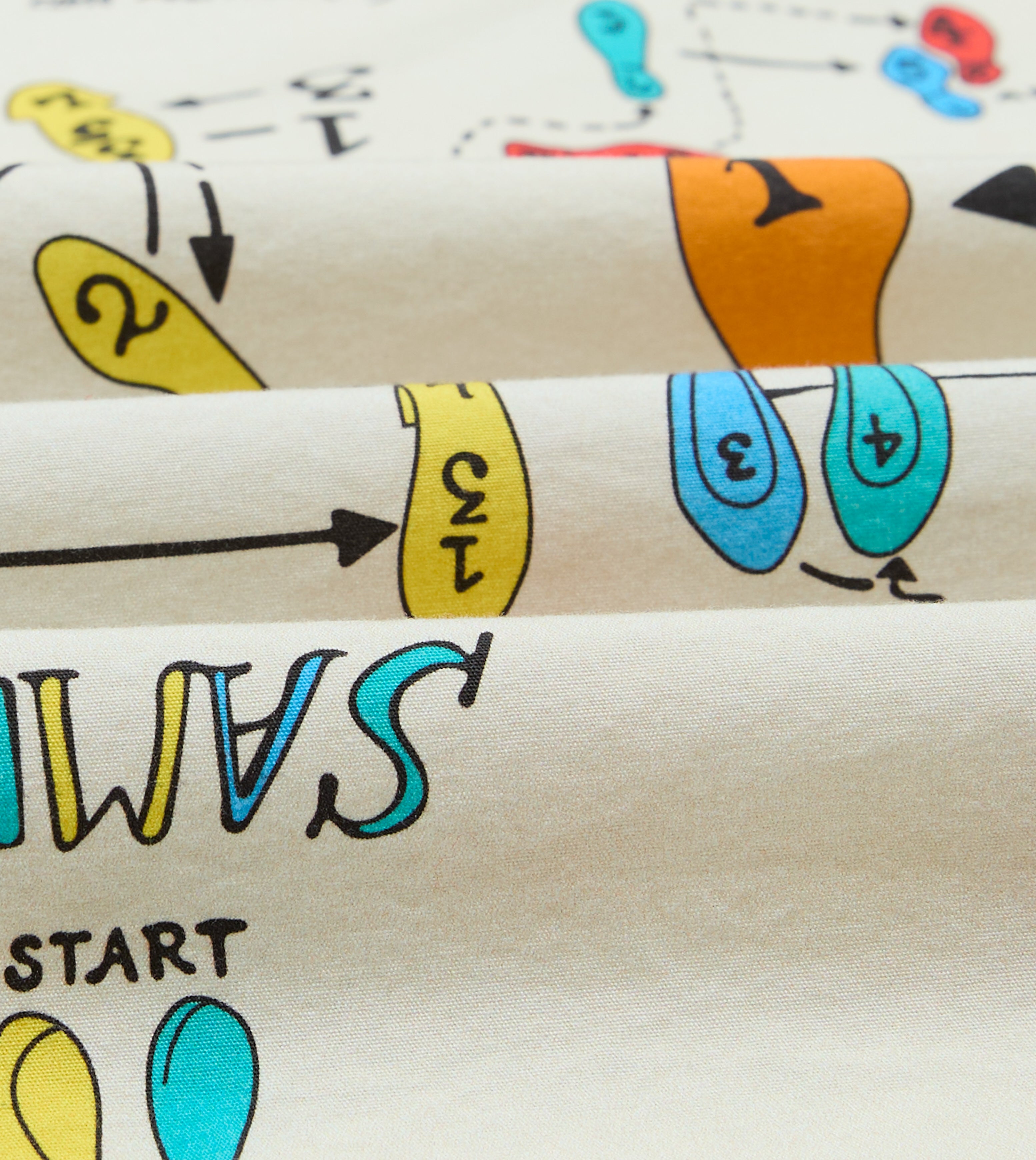 Dance Steps Print Cotton Camp Collar Short Sleeve Shirt