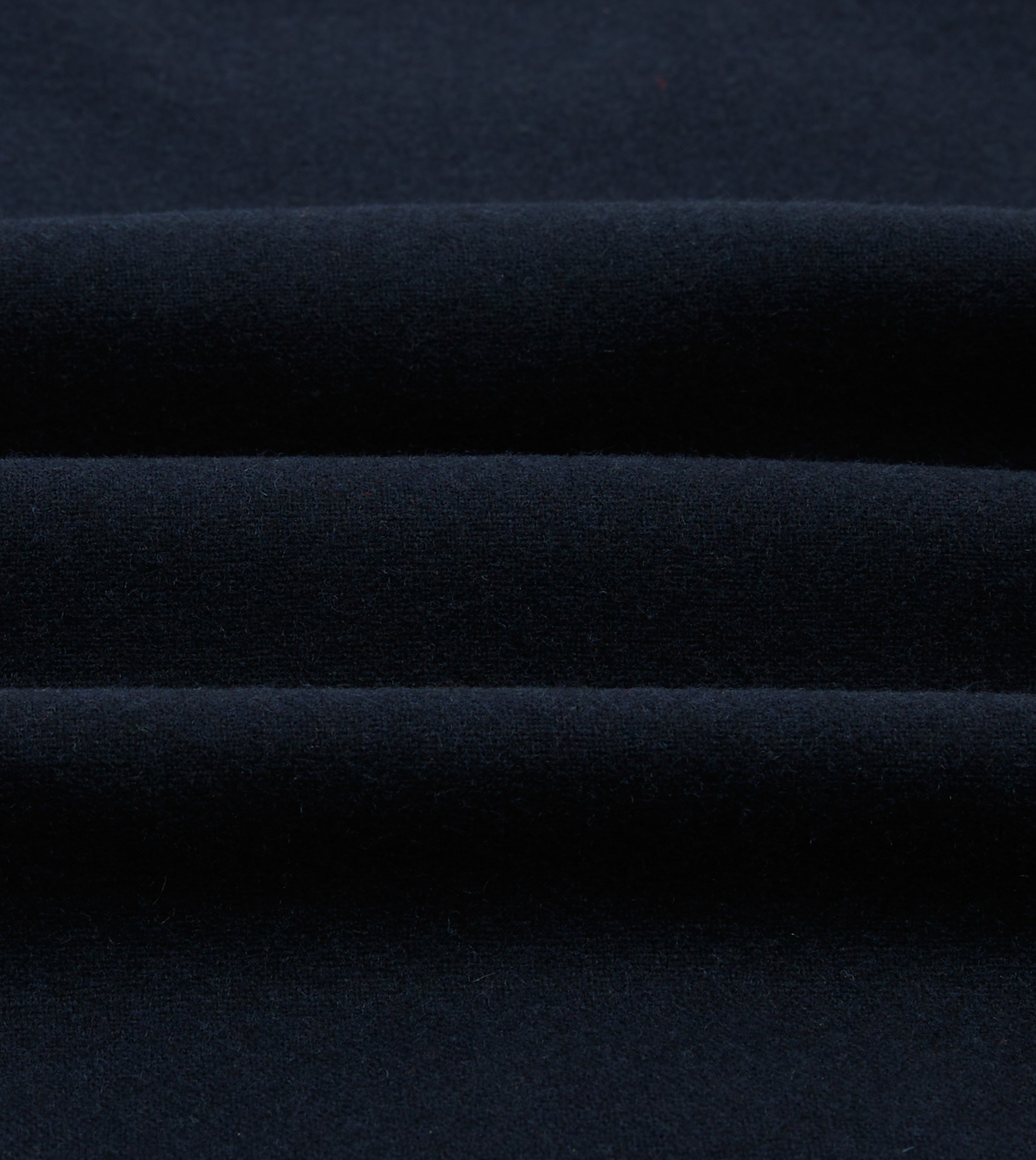 Navy Wool Four-Pocket Camp Collar Work Shirt