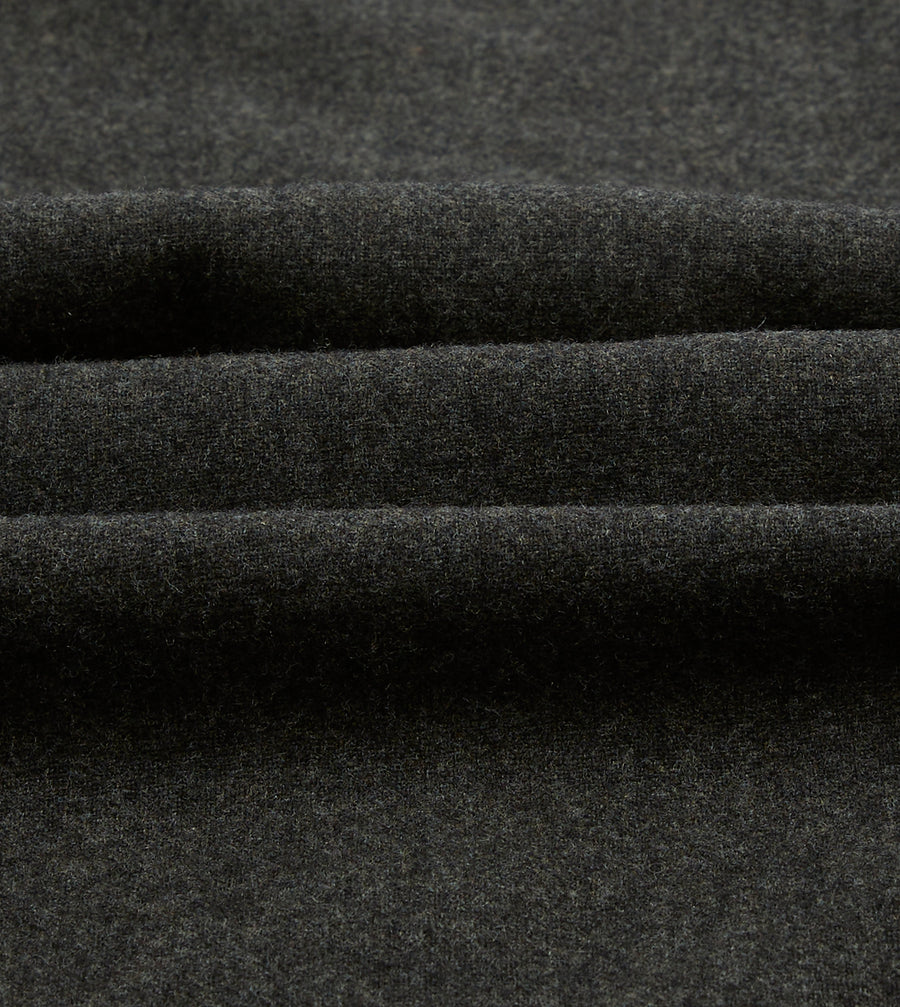 Grey Wool Four-Pocket Camp Collar Work Shirt
