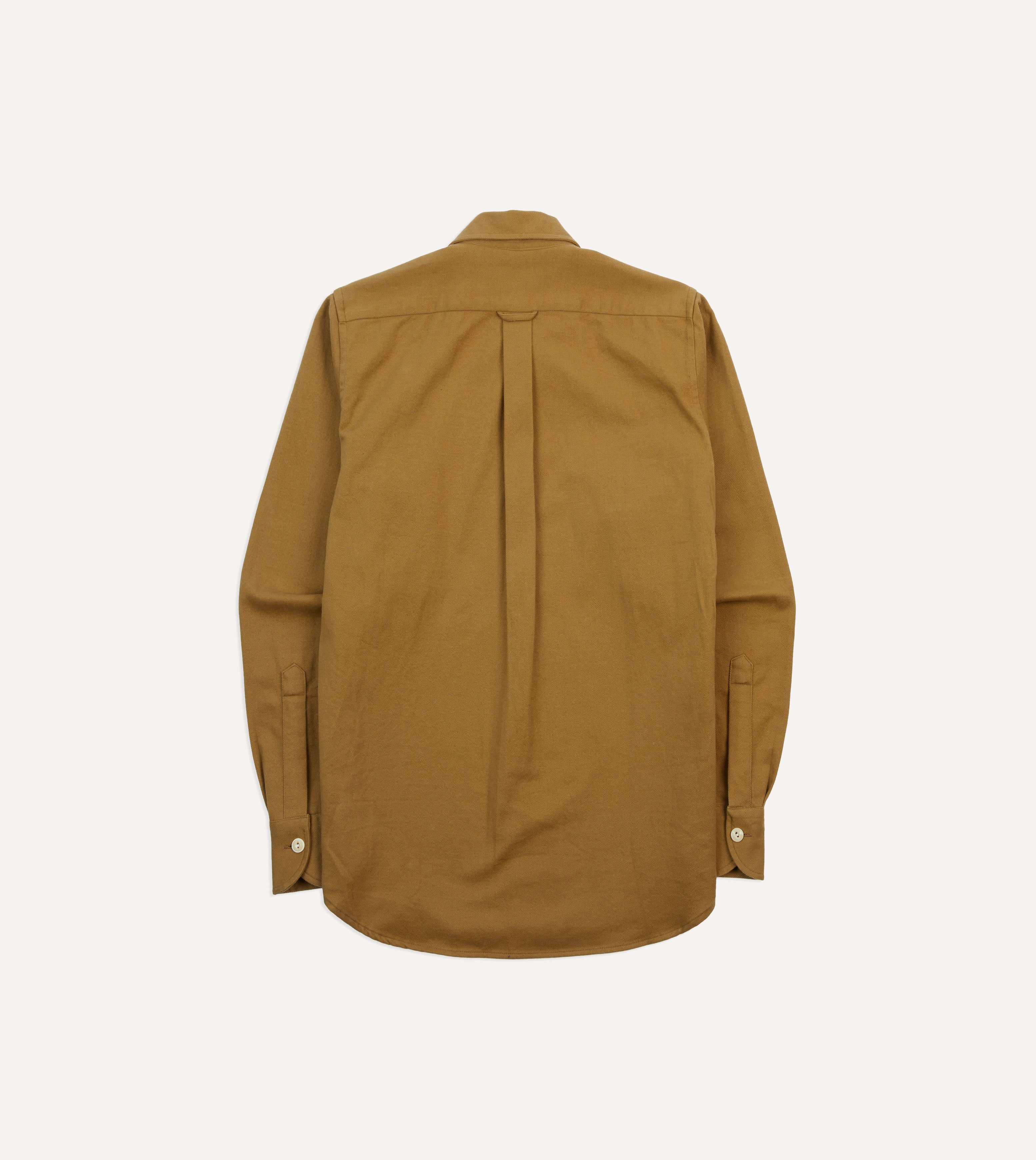 Sand Brushed Cotton Twill Two-Pocket Camp Collar Work Shirt