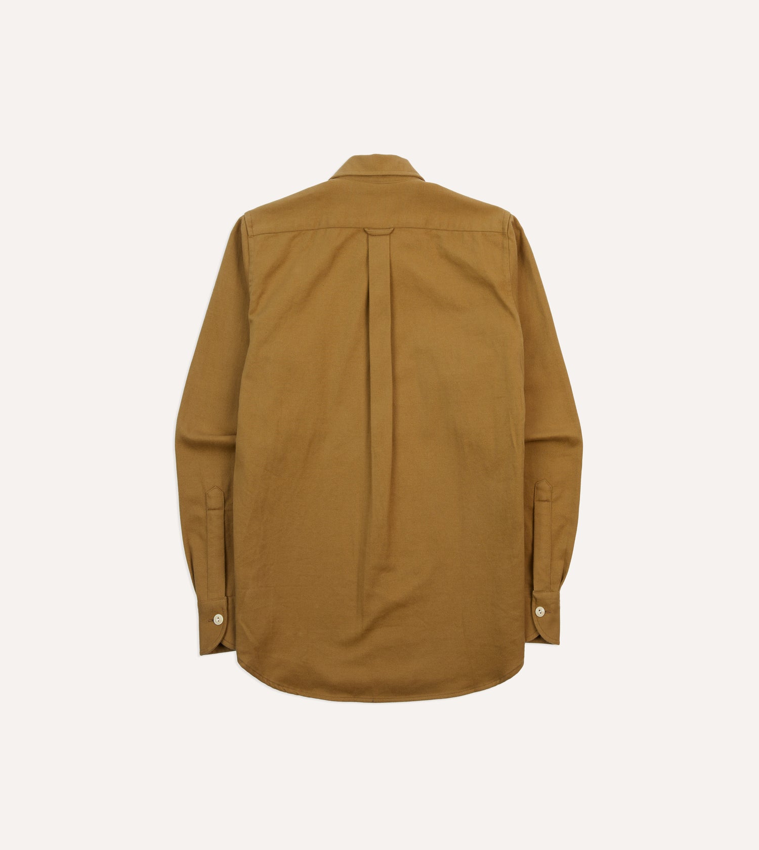 Sand Brushed Cotton Twill Two-Pocket Camp Collar Work Shirt