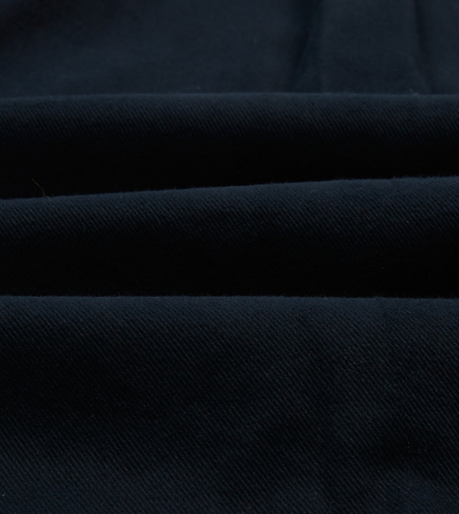 Navy Brushed Cotton Twill Two-Pocket Camp Collar Work Shirt