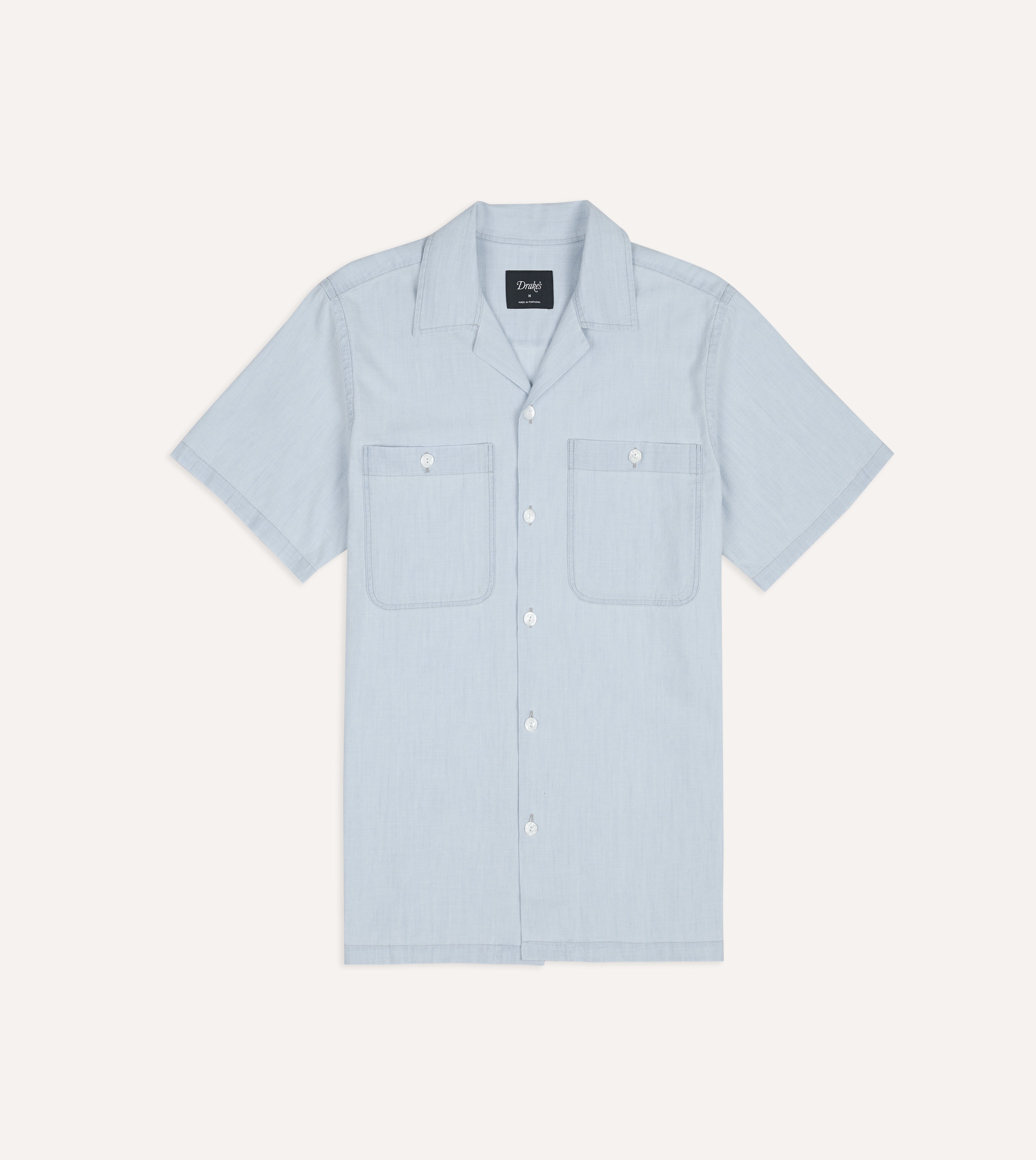 Blue Chambay Short Sleeve Camp Collar Shirt