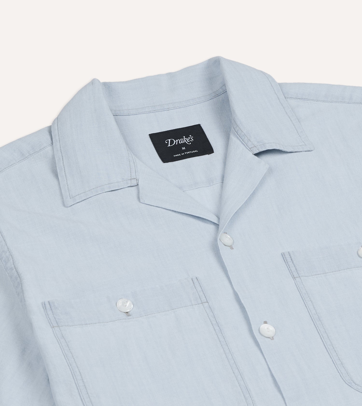 Blue Chambay Short Sleeve Camp Collar Shirt