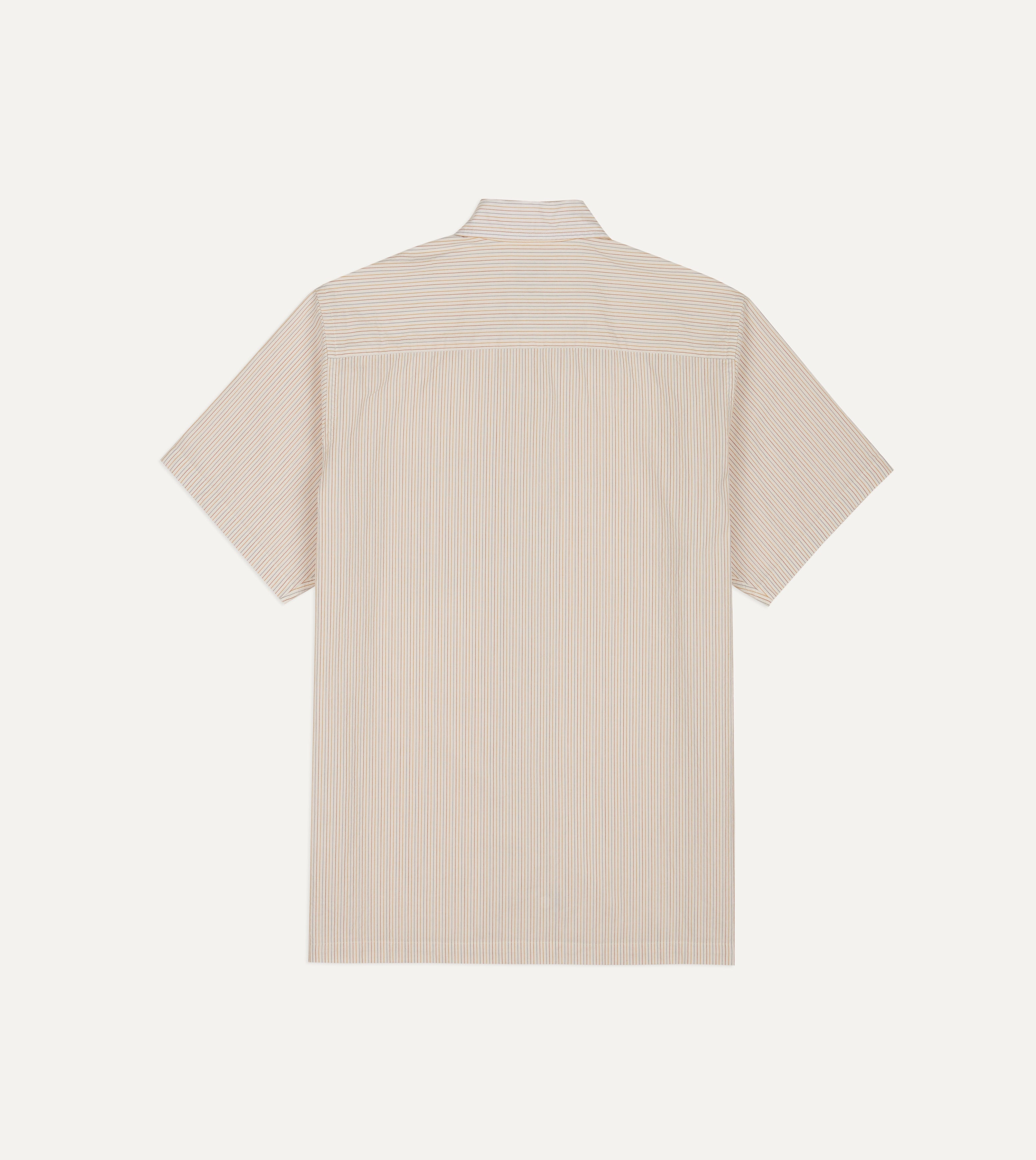 Mayumi Y. for Drake’s Stripe Cotton Camp Collar Short Sleeve Shirt