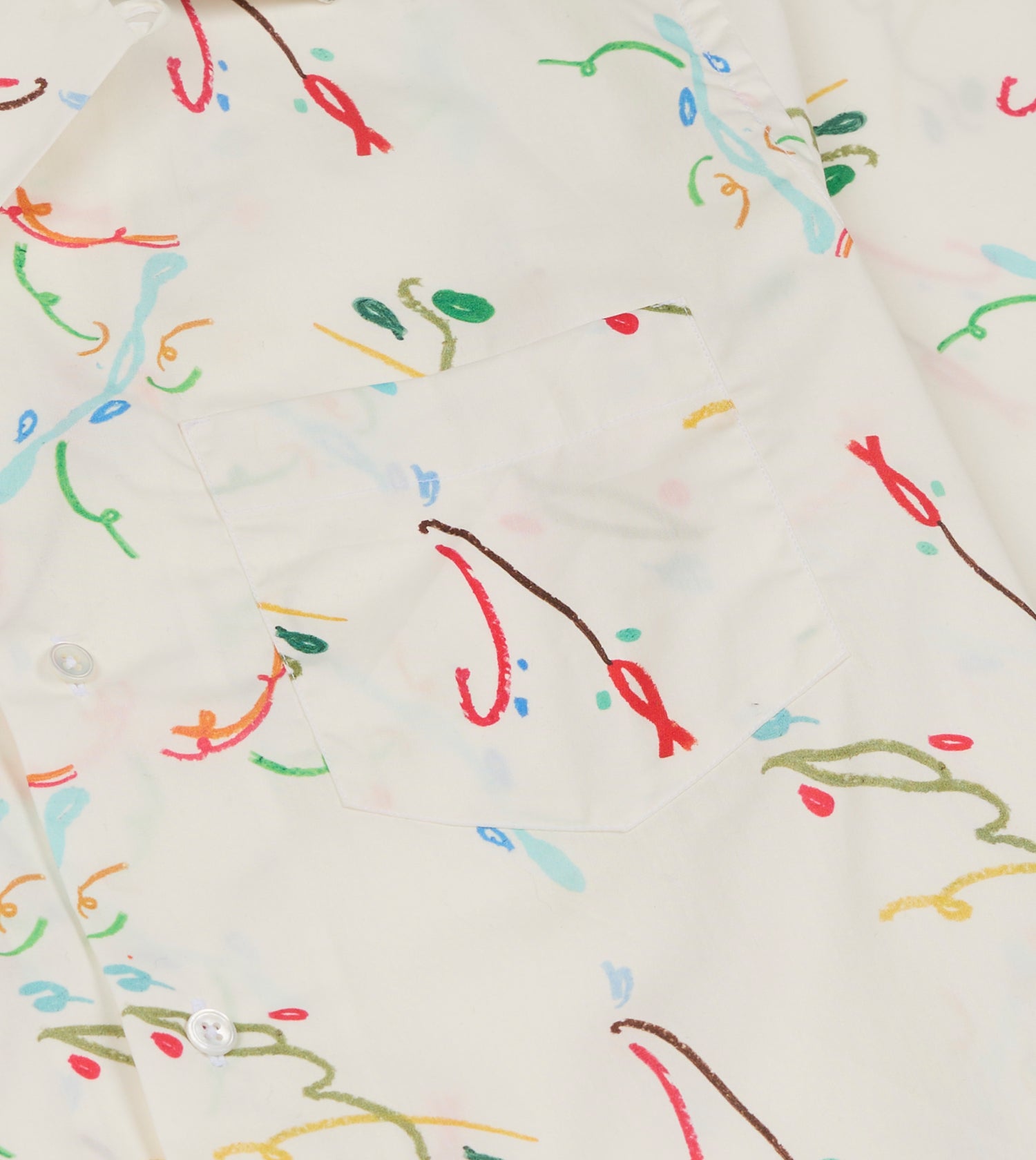 Mayumi Y. for Drake’s Print Cotton Camp Collar Short Sleeve Shirt