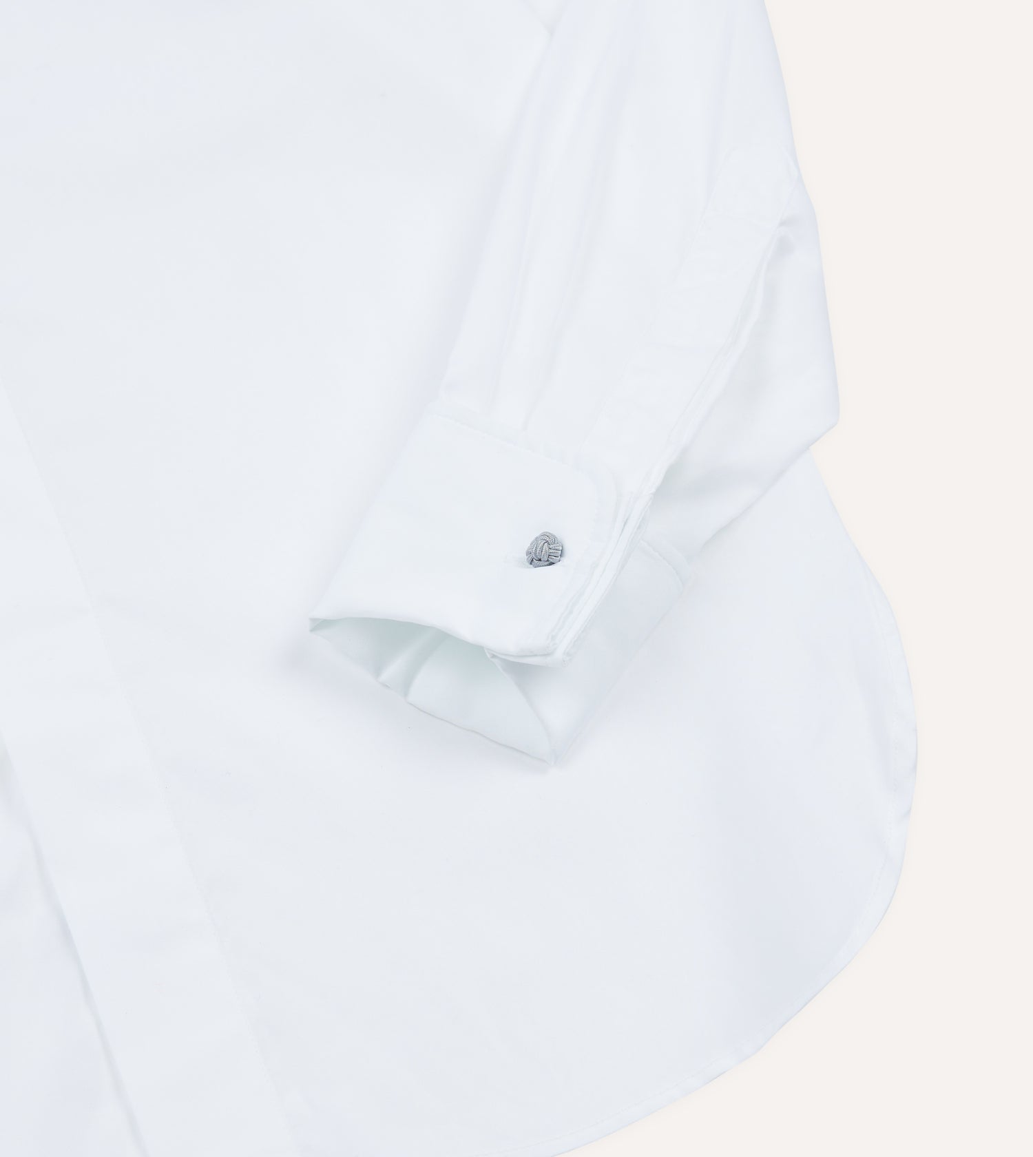 White Cotton Long Point Collar Dinner Shirt