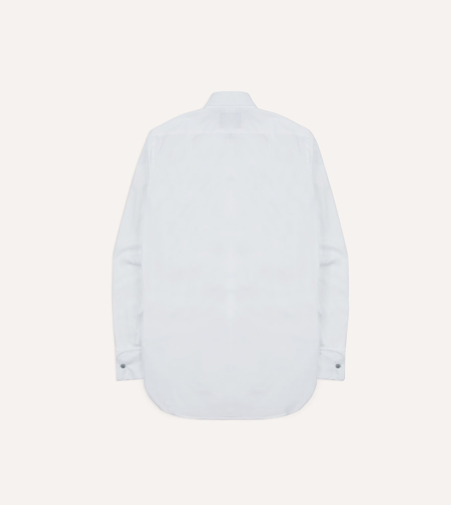 White Cotton Long Point Collar Dinner Shirt