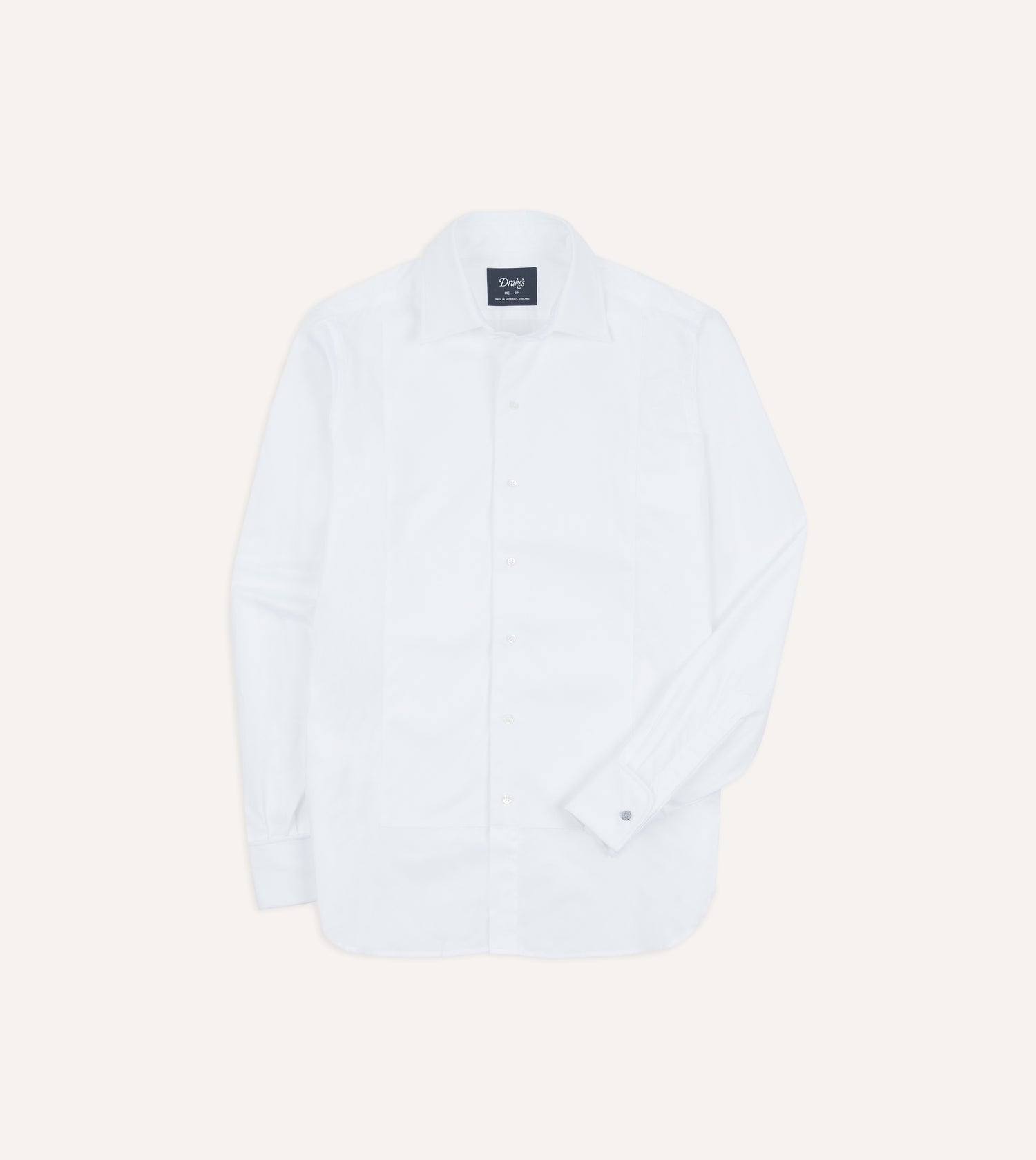 White Cotton Bib Front Dinner Shirt