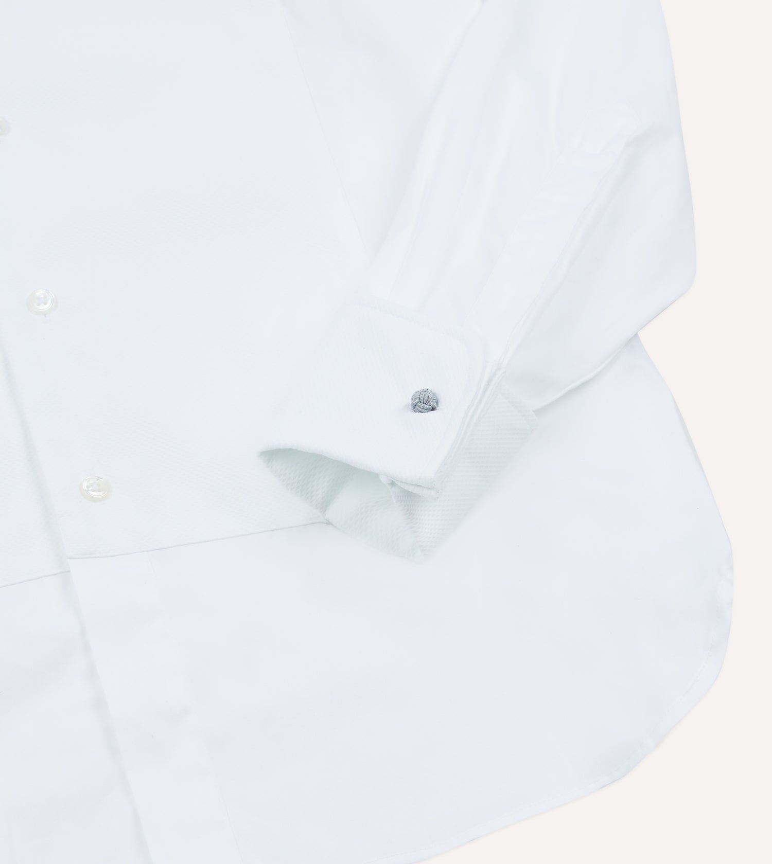 White Cotton Bib Front Dinner Shirt