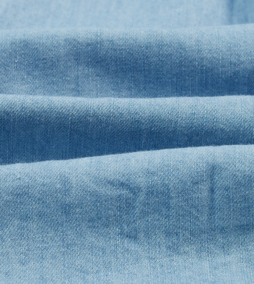 Bleach Wash Denim Work Shirt