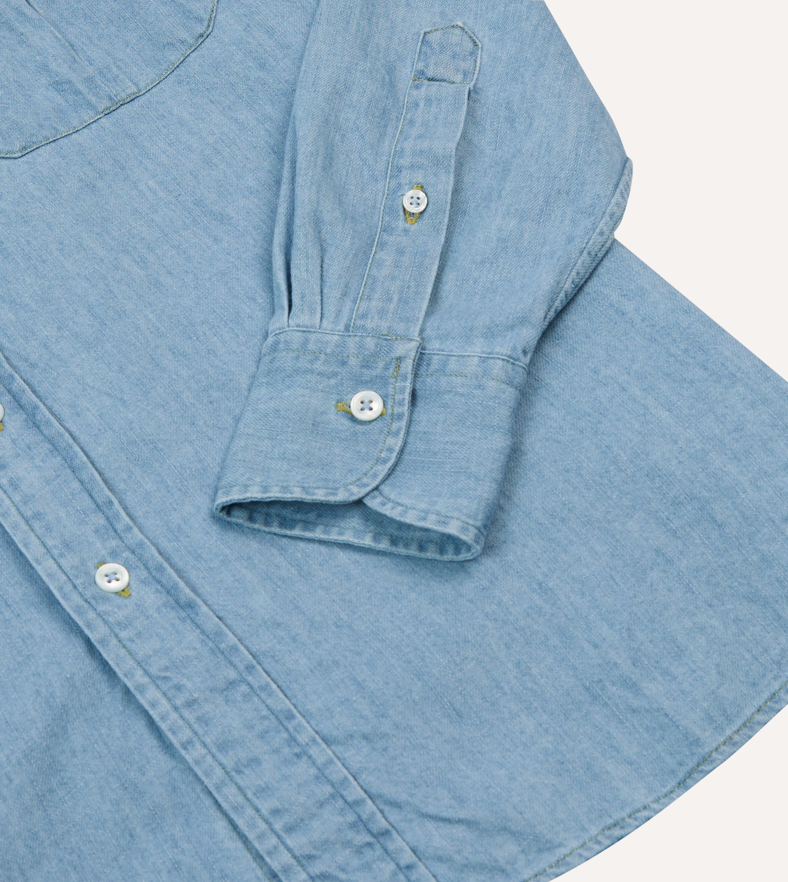 Bleach Wash Denim Work Shirt – Drakes US