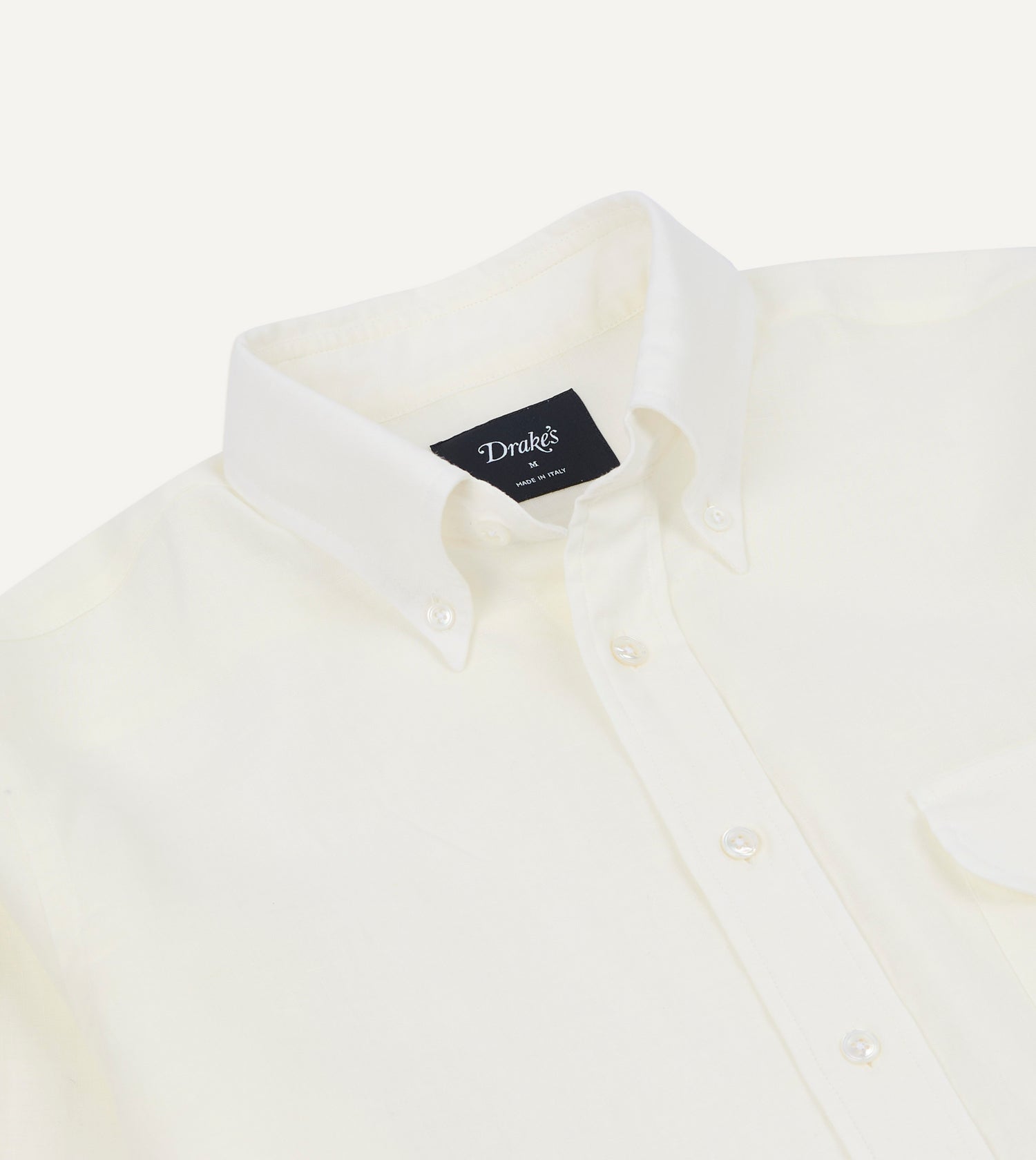 White Linen Button-Down Collar Shirt