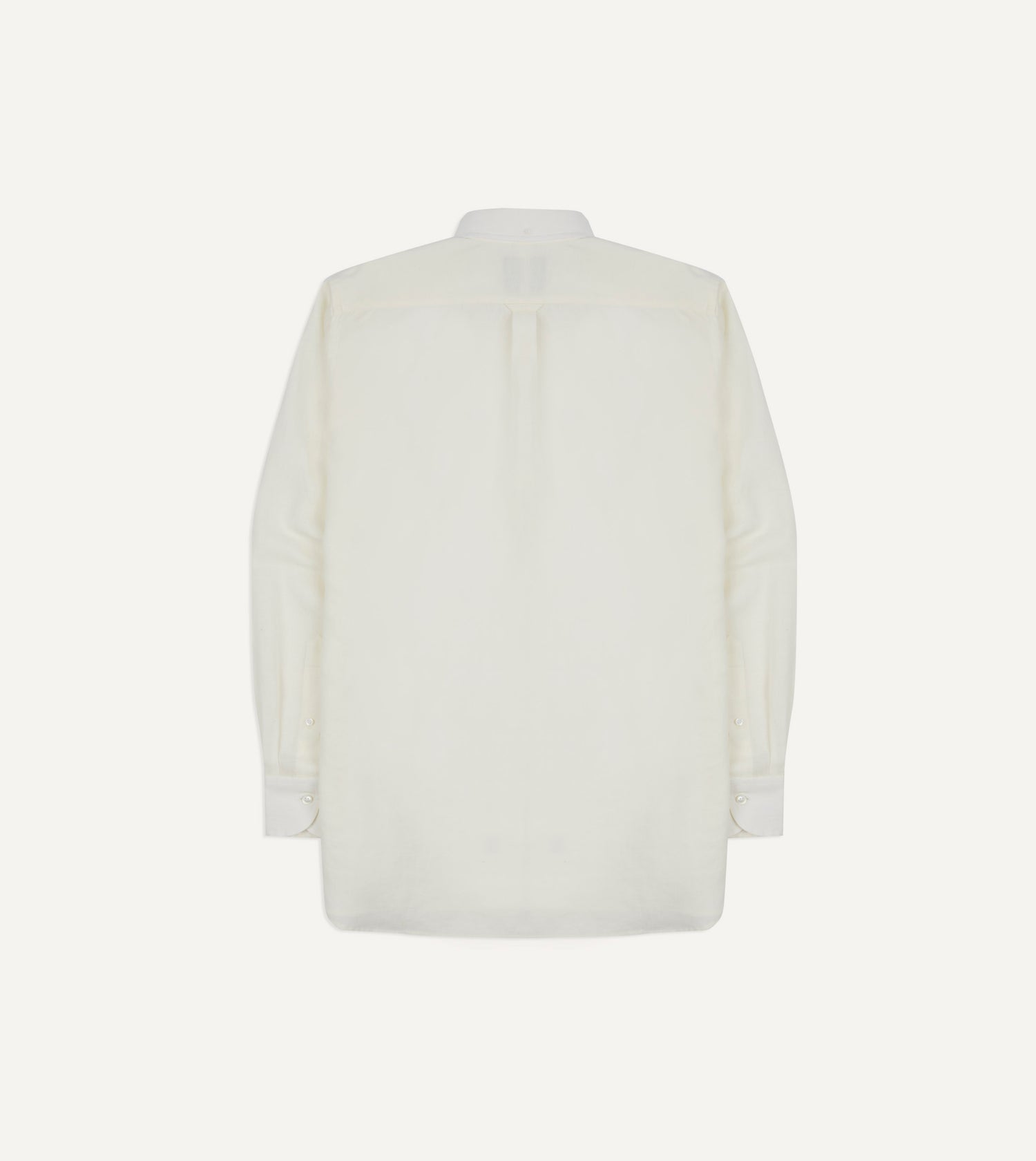 White Linen Button-Down Collar Shirt