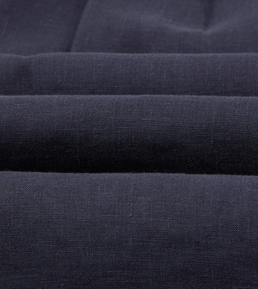 Navy Linen Button-Down Collar Shirt