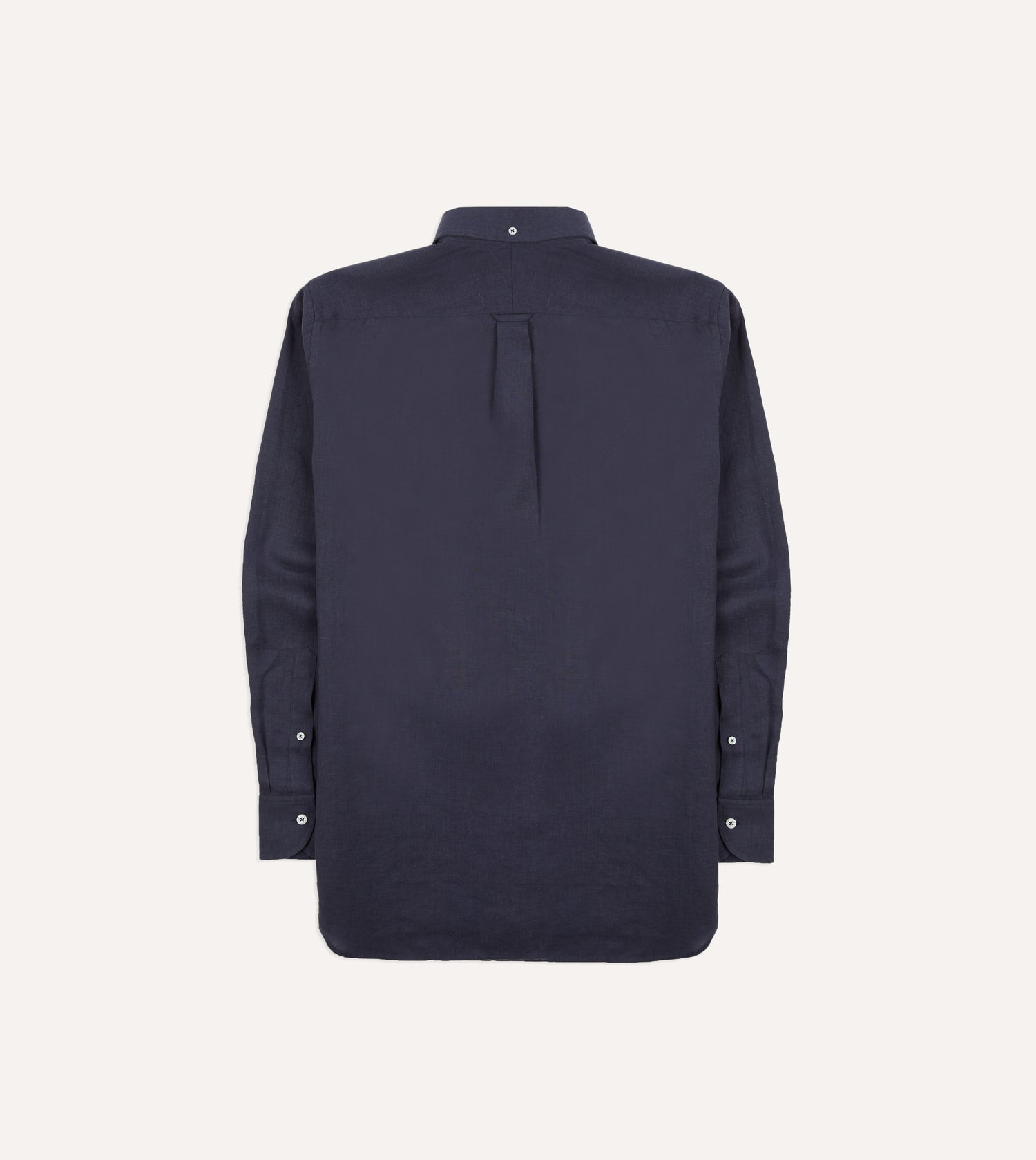 Navy Linen Button-Down Collar Shirt