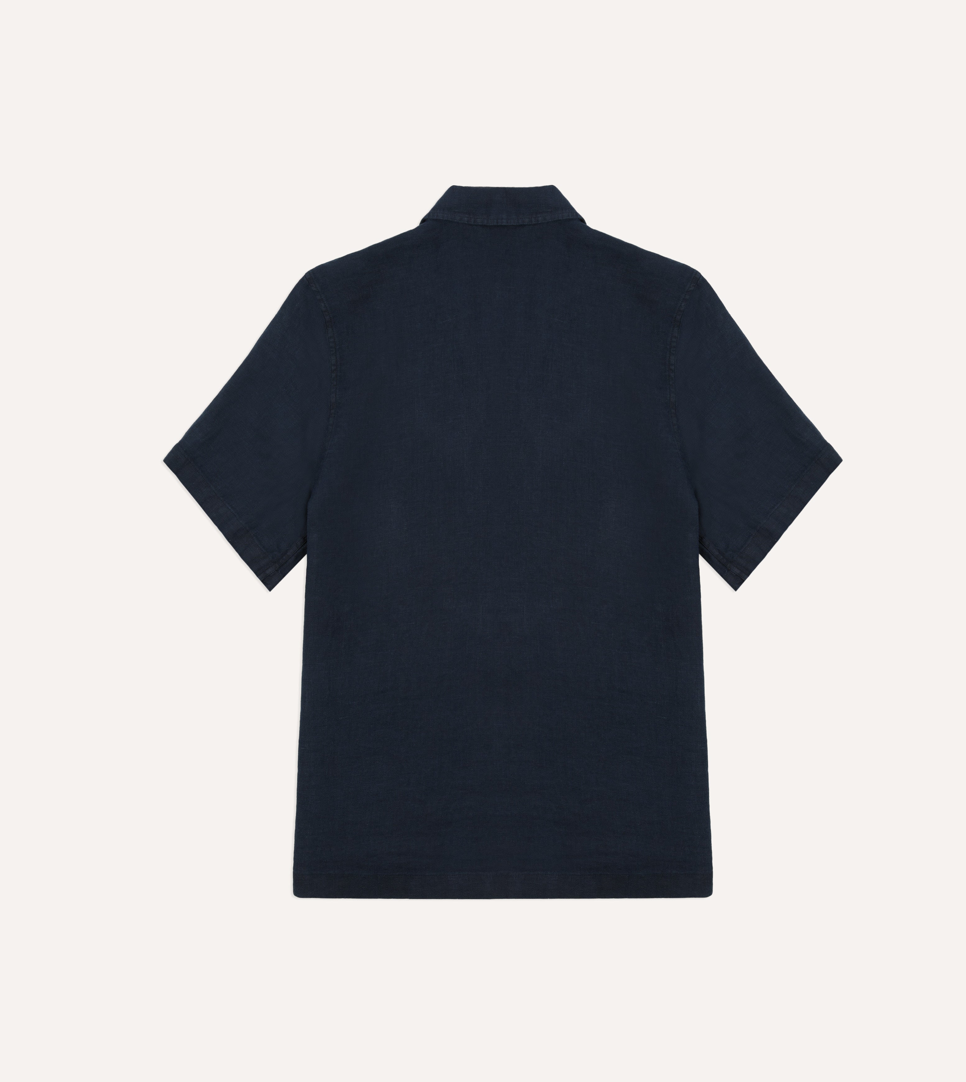 Indigo Linen Short Sleeve Safari Shirt
