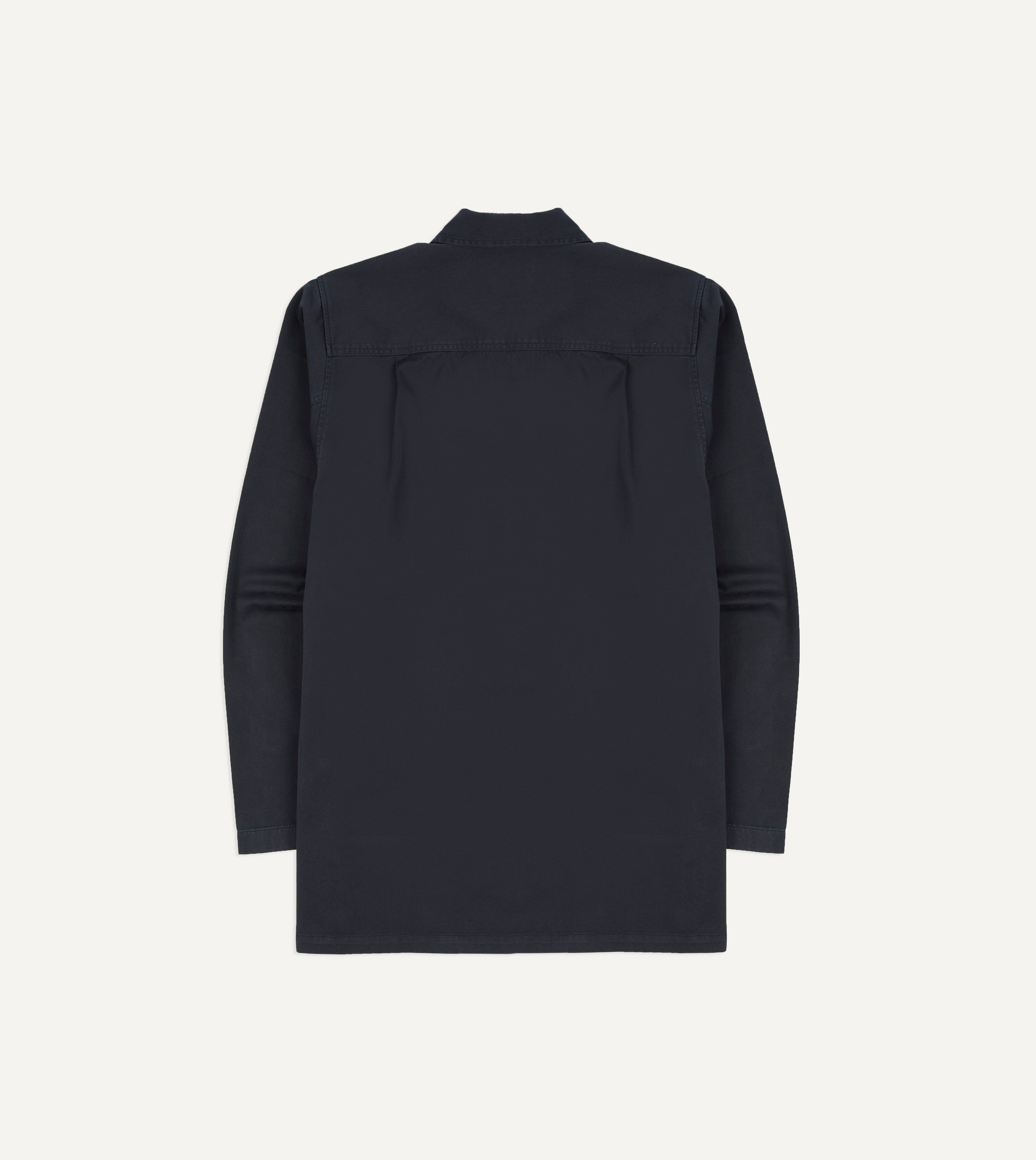 Navy Stone Wash Cotton Military Overshirt