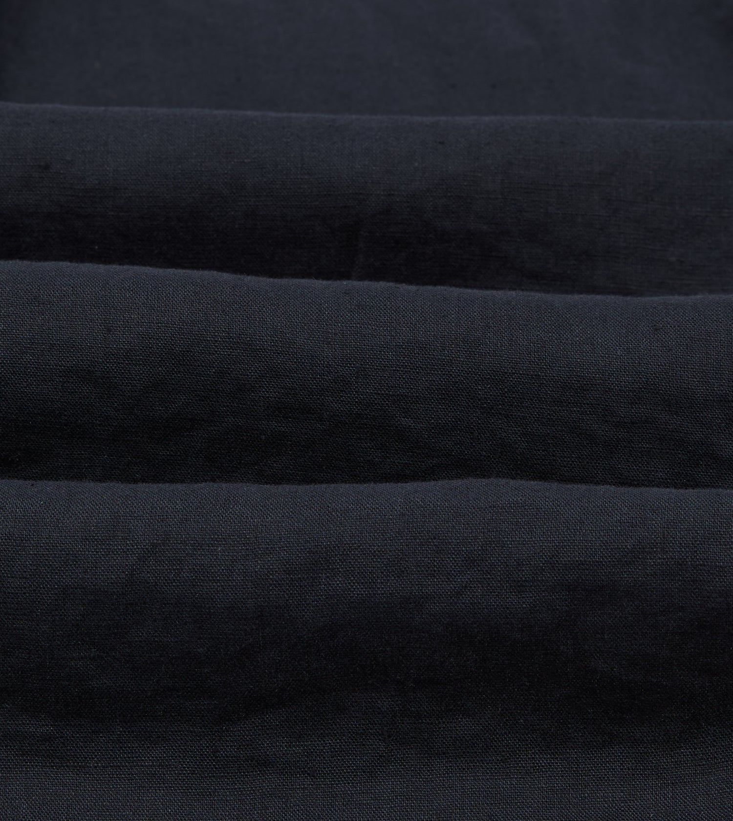 Navy Linen Pintuck Military Shirt