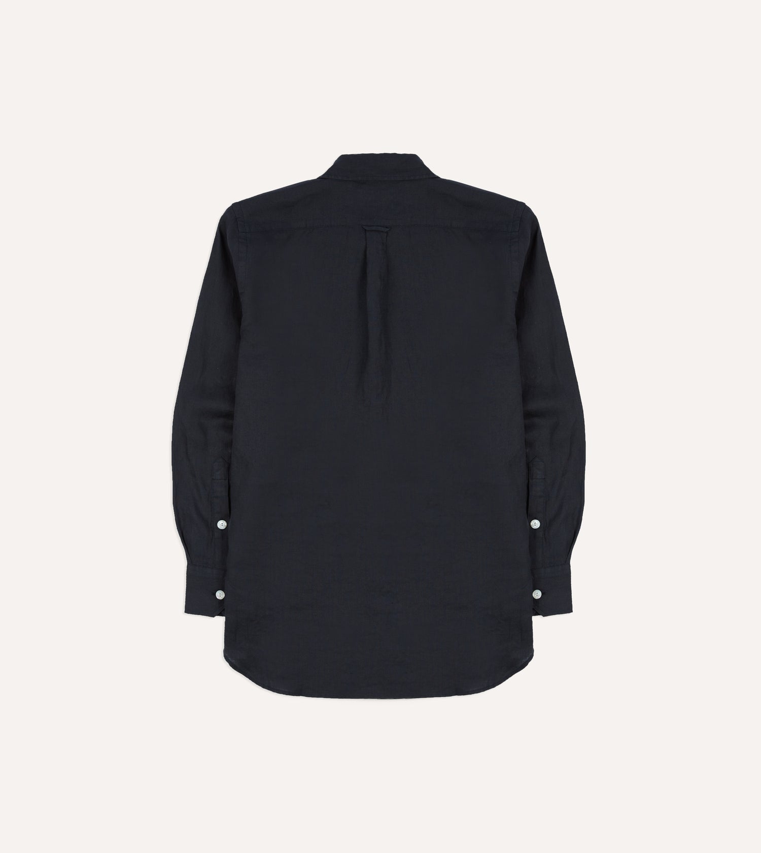 Navy Linen Pintuck Military Shirt