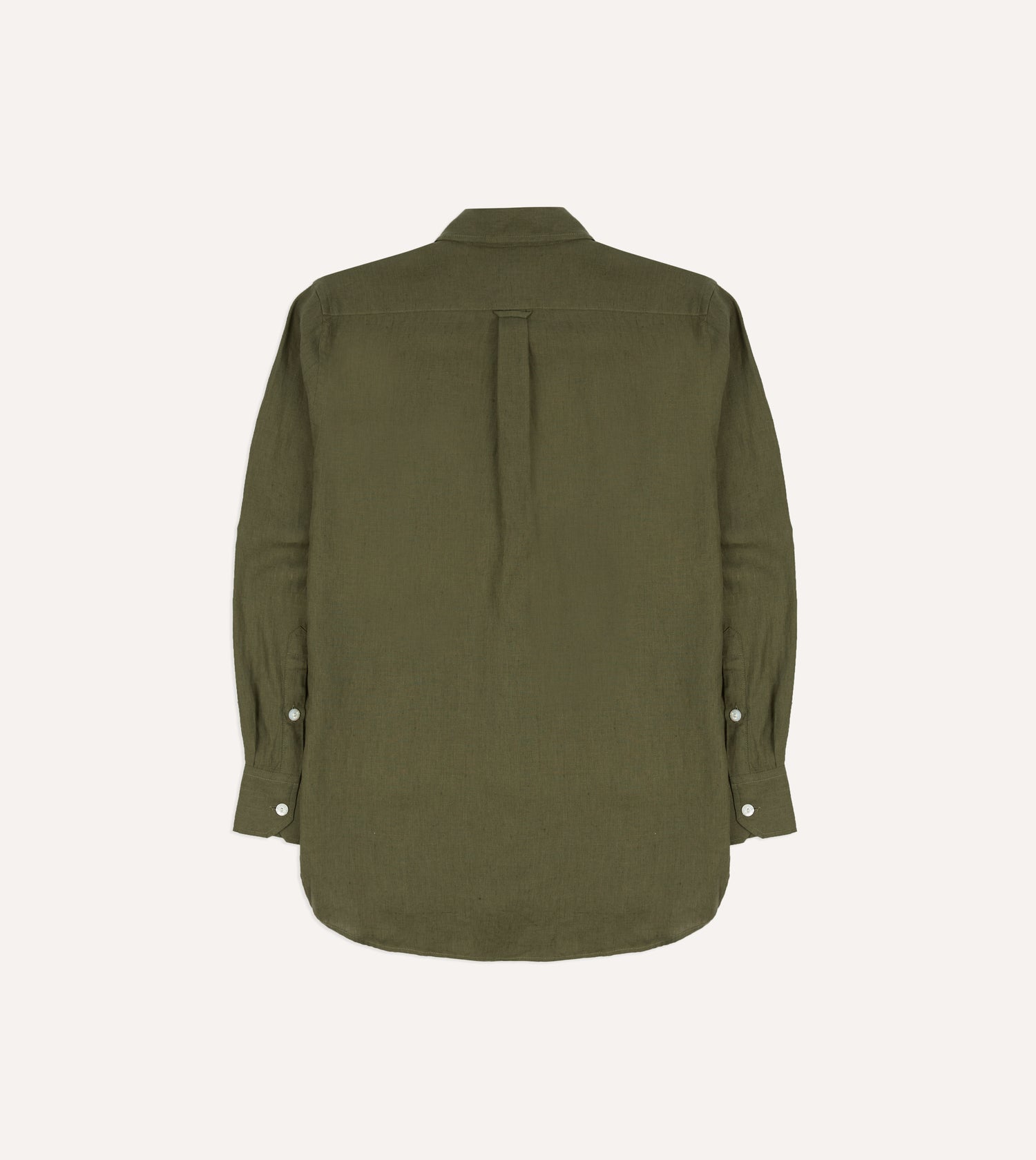 Khaki Linen Pintuck Military Shirt