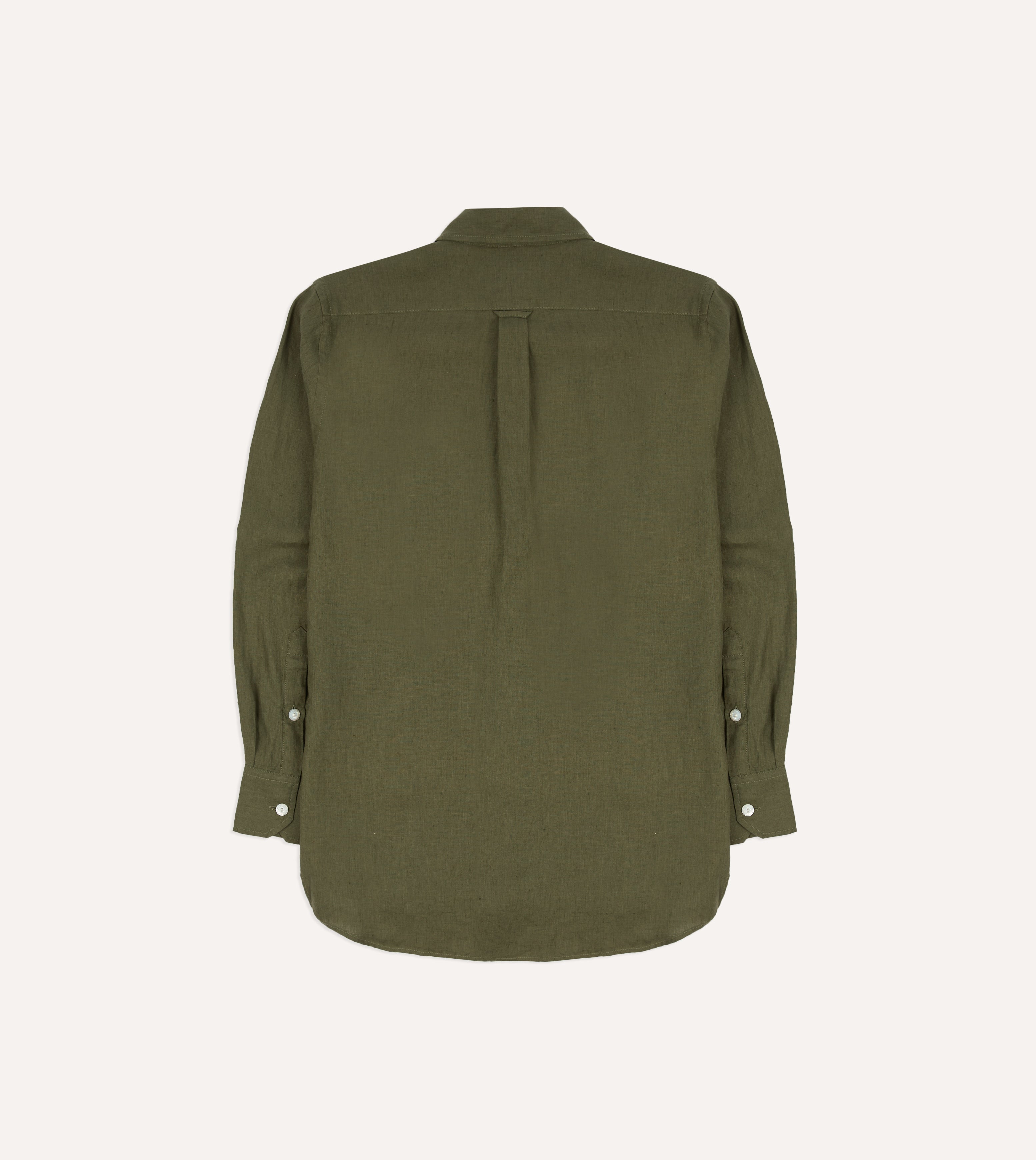 Khaki Linen Pintuck Military Shirt