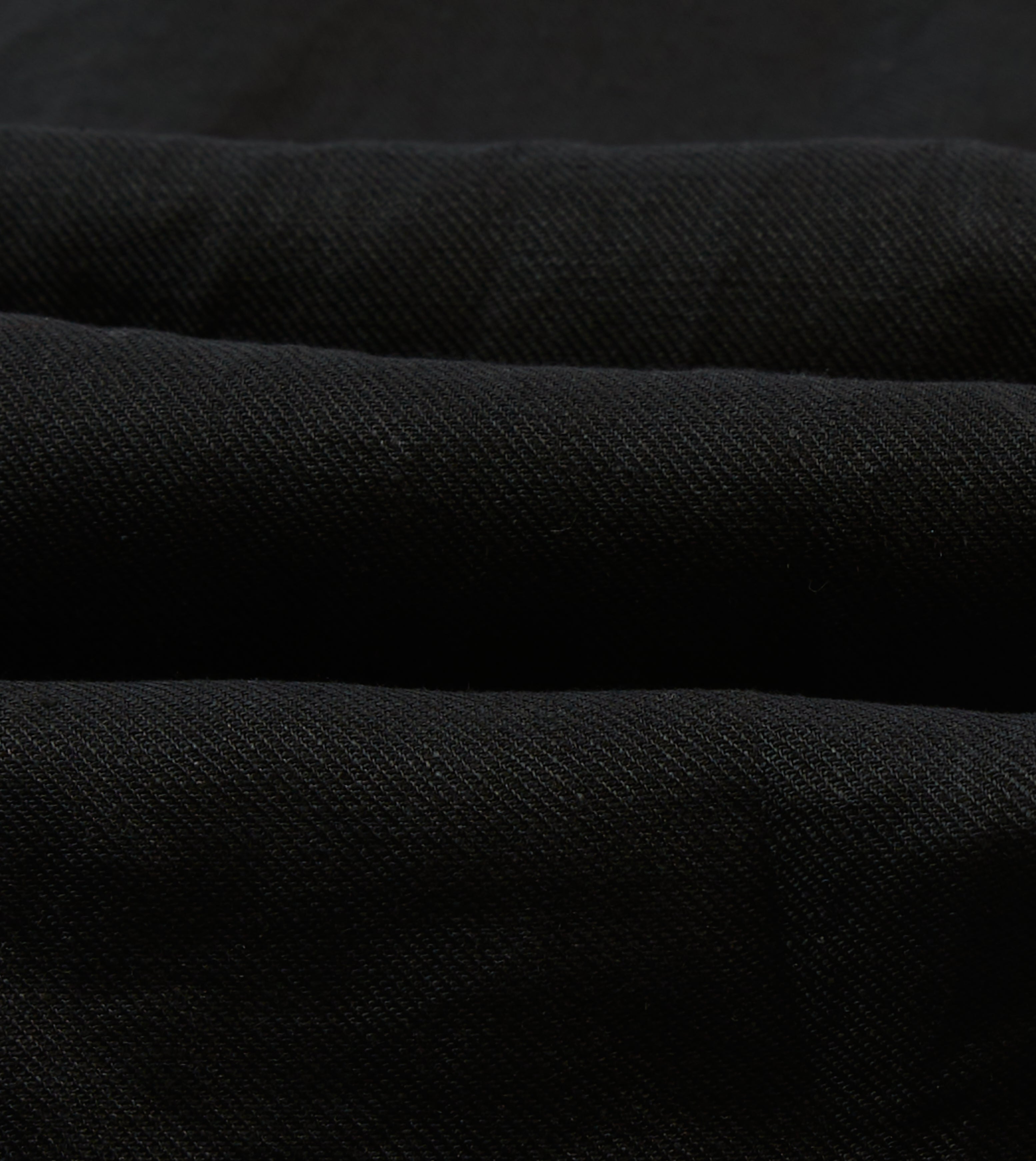 Black Linen Twill Two-Pocket Western Shirt