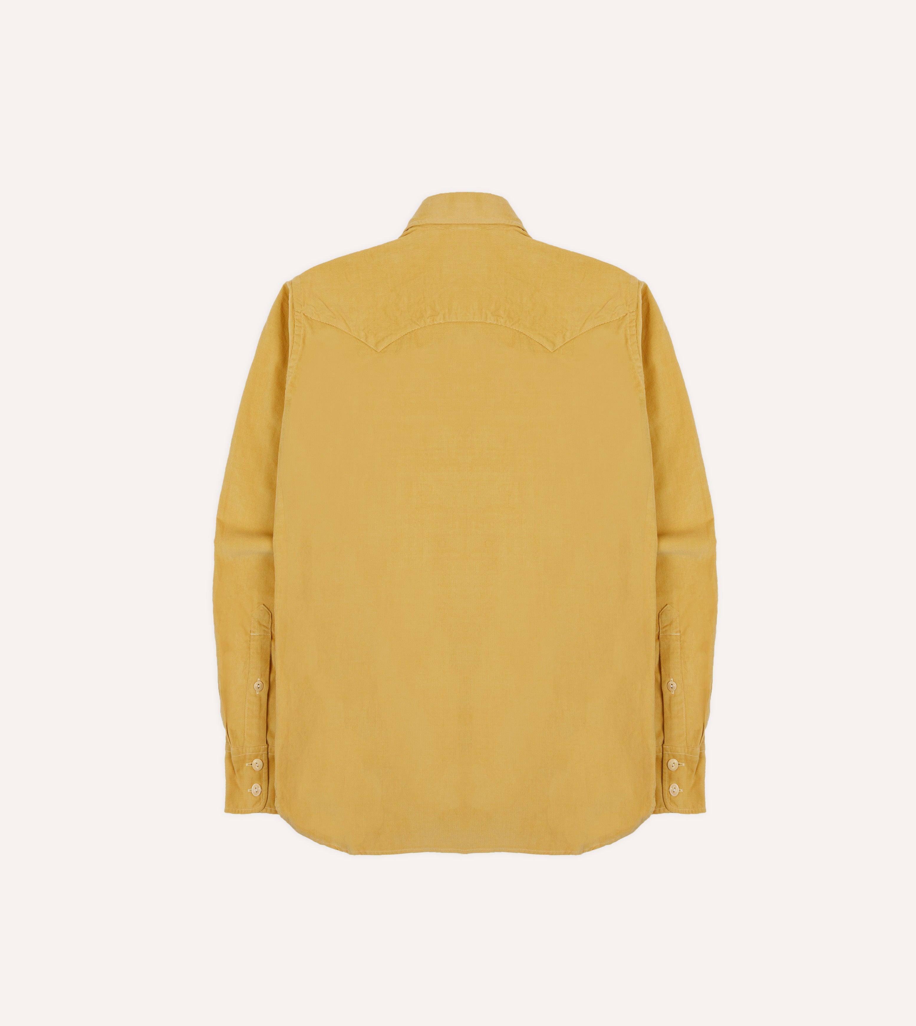 Yellow Corduroy Two-Pocket Western Shirt