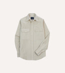 Ecru Corduroy Two-Pocket Western Shirt
