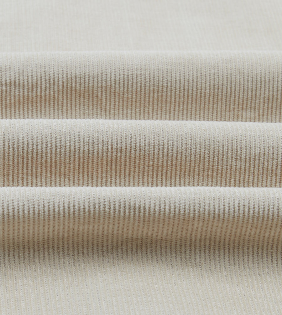 Ecru Corduroy Two-Pocket Western Shirt