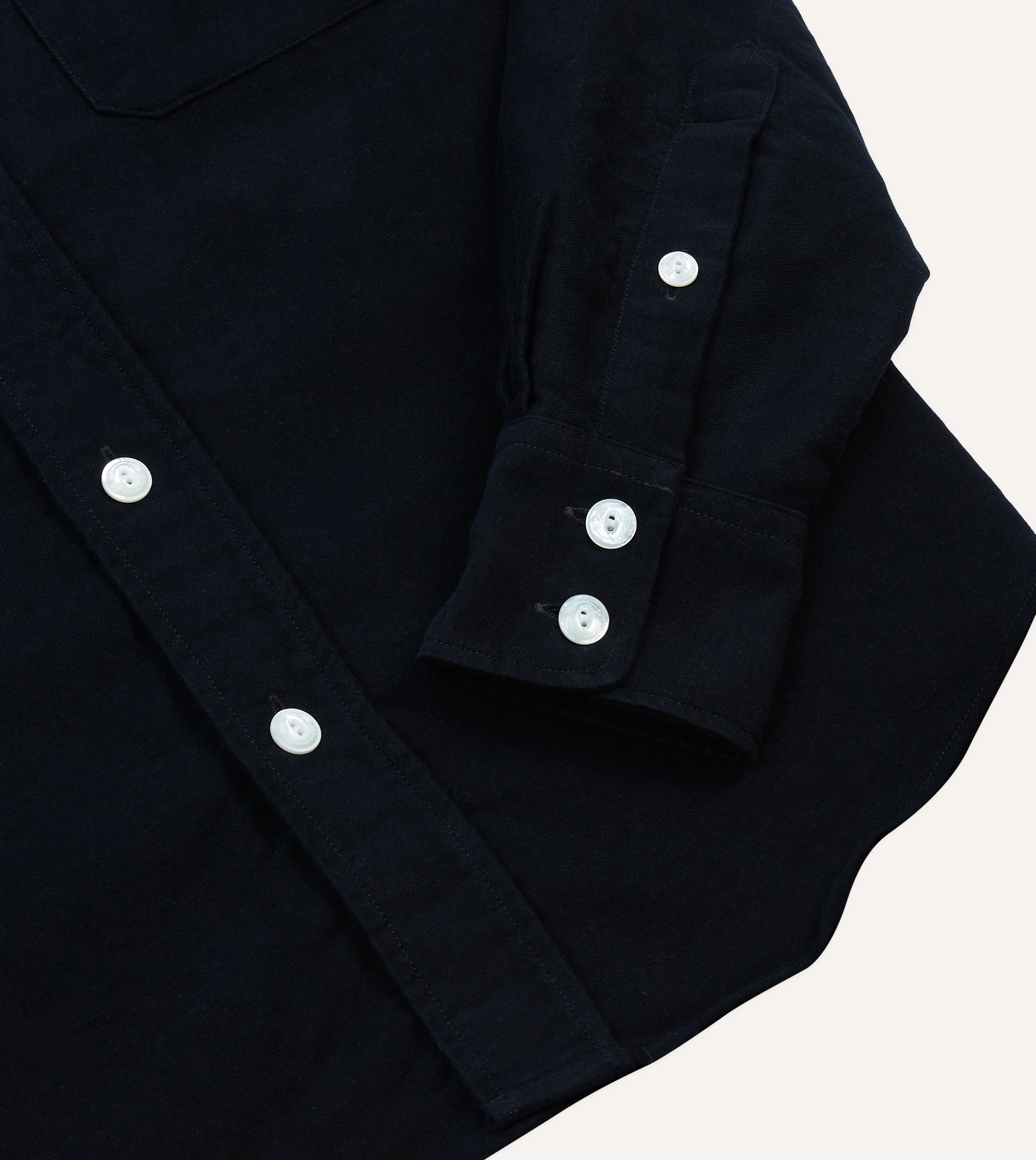 Navy Moleskin Two-Pocket Western Shirt – Drakes US