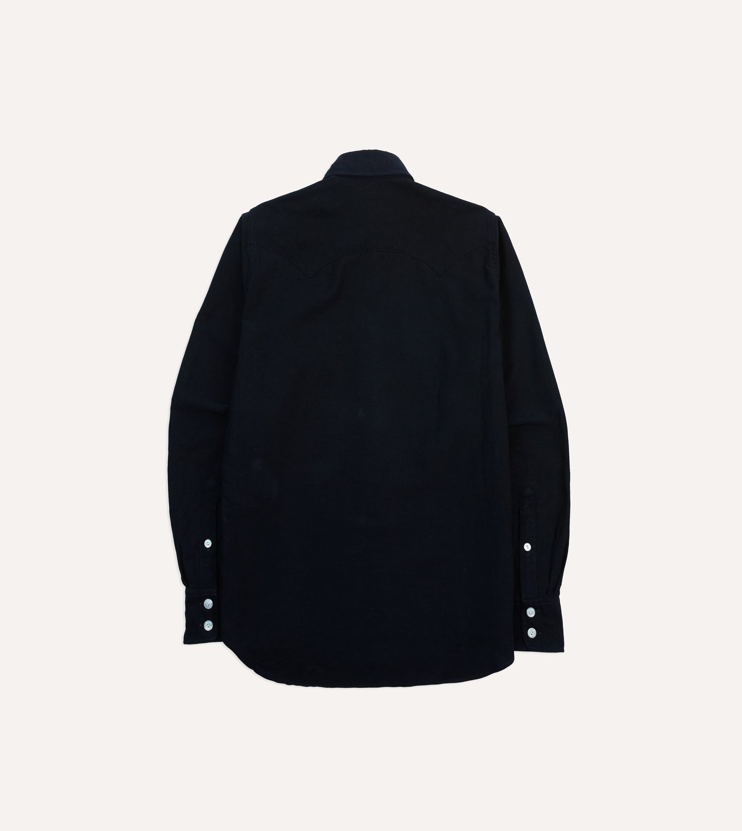 Navy Moleskin Two-Pocket Western Shirt