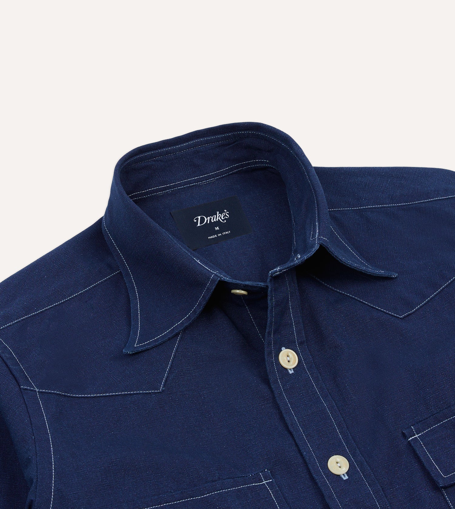 Indigo Canvas Two-Pocket Western Shirt