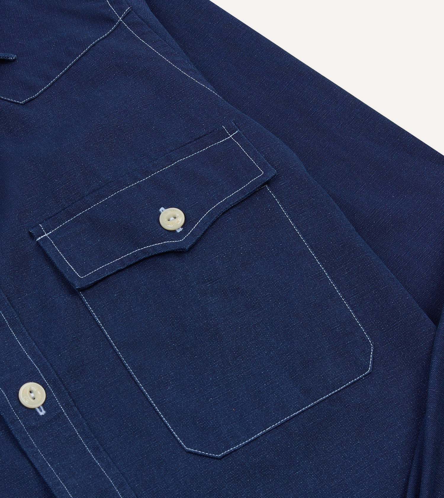 Indigo Canvas Two-Pocket Western Shirt