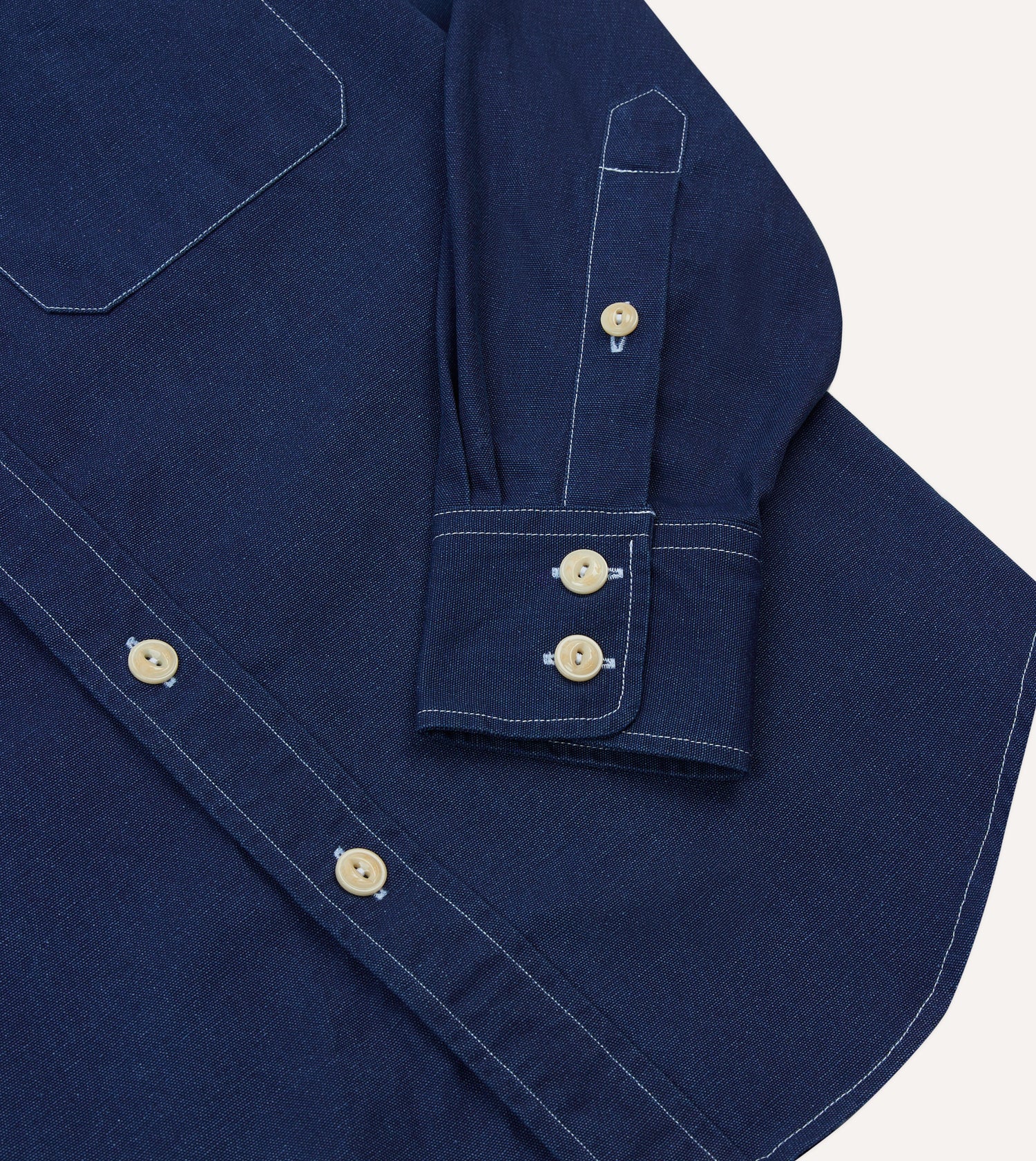 Indigo Canvas Two-Pocket Western Shirt