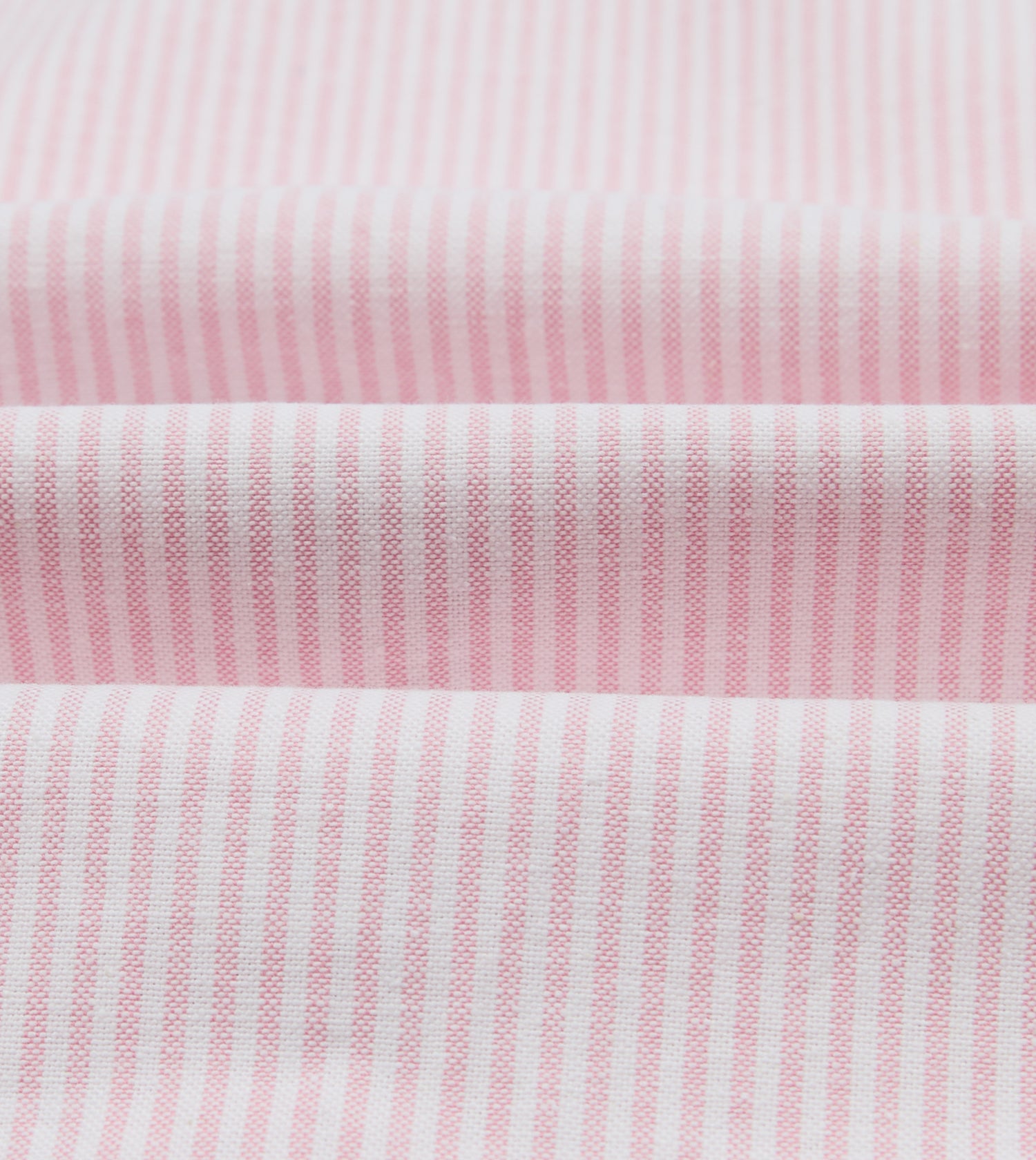 Pink Ticking Stripe Cotton Oxford Long Point Collar Western Shirt