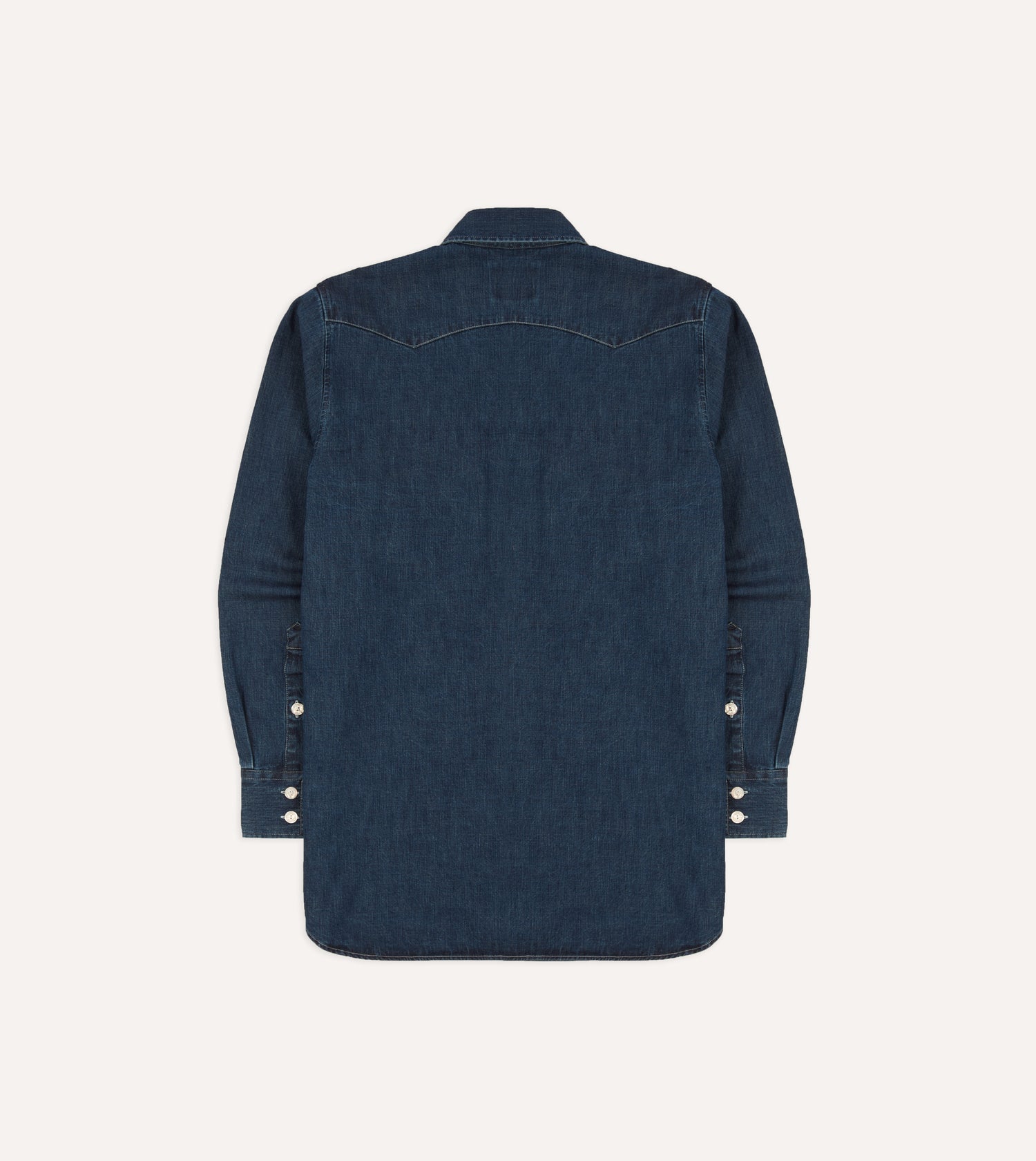 Indigo Rinse Denim Two-Pocket Western Shirt