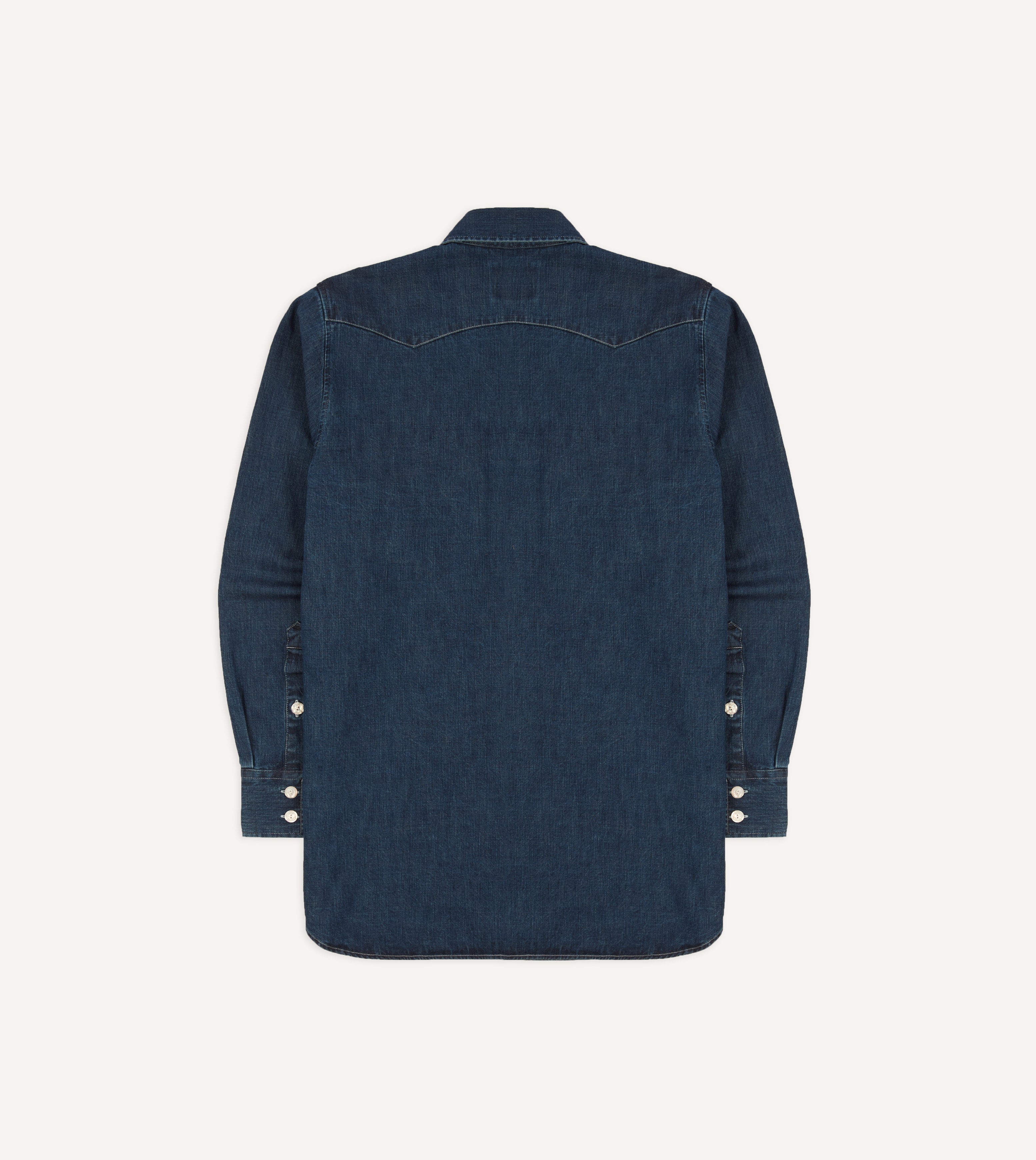 Indigo Rinse Denim Two-Pocket Western Shirt