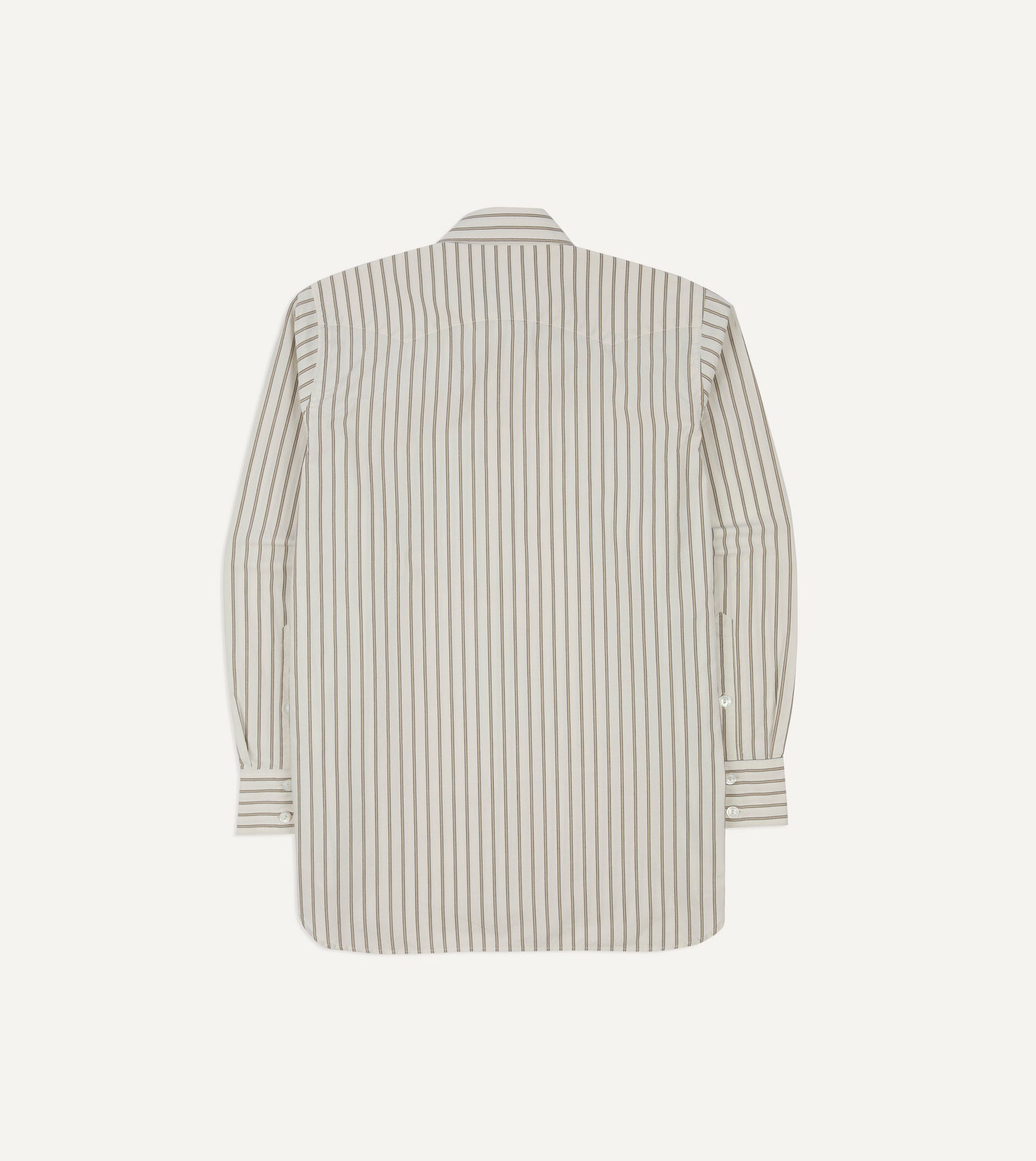 Ecru Stripe Cotton Two-Pocket Western Shirt